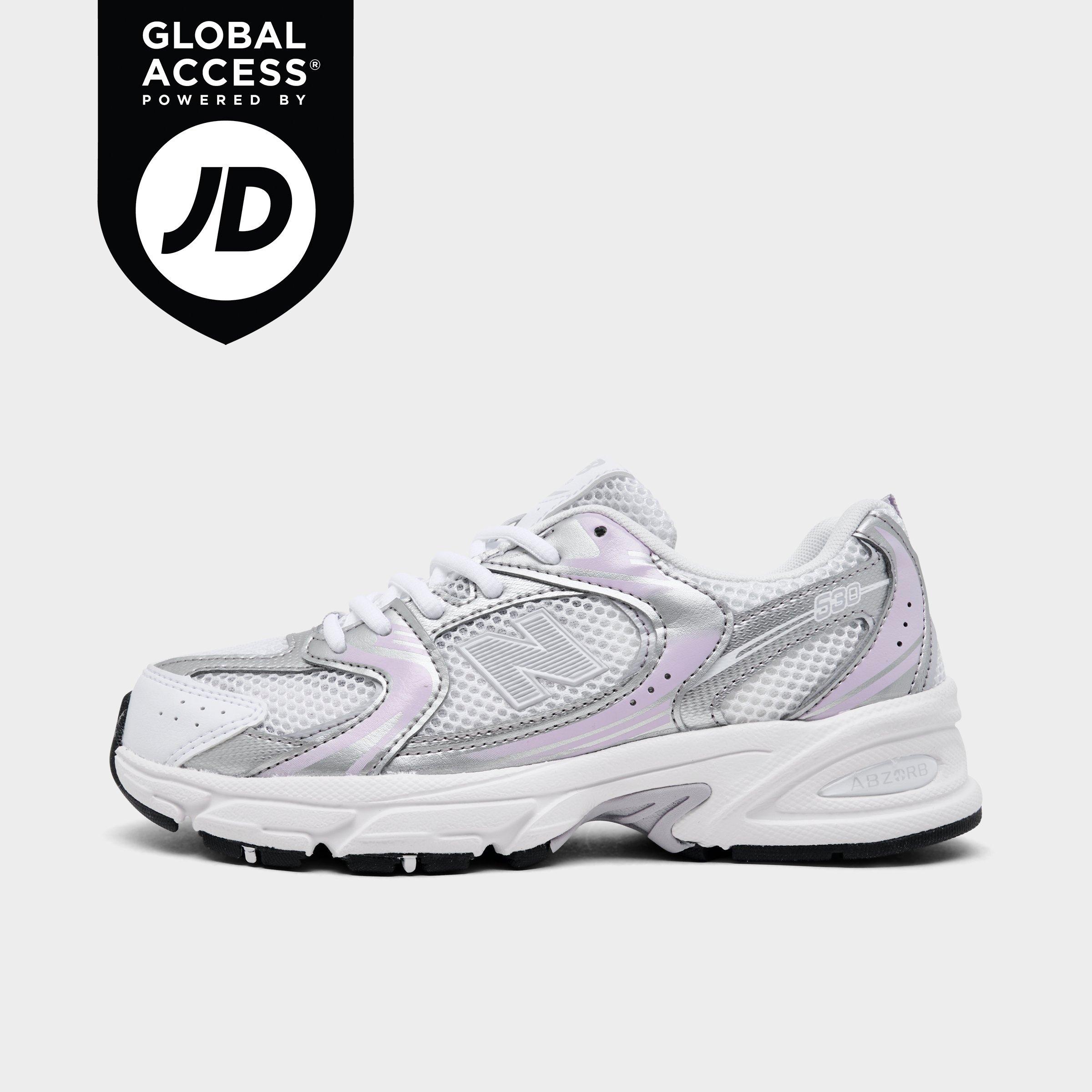New Balance Girls' Big Kids 530 Casual Shoes in White/Taro Size: 3.5