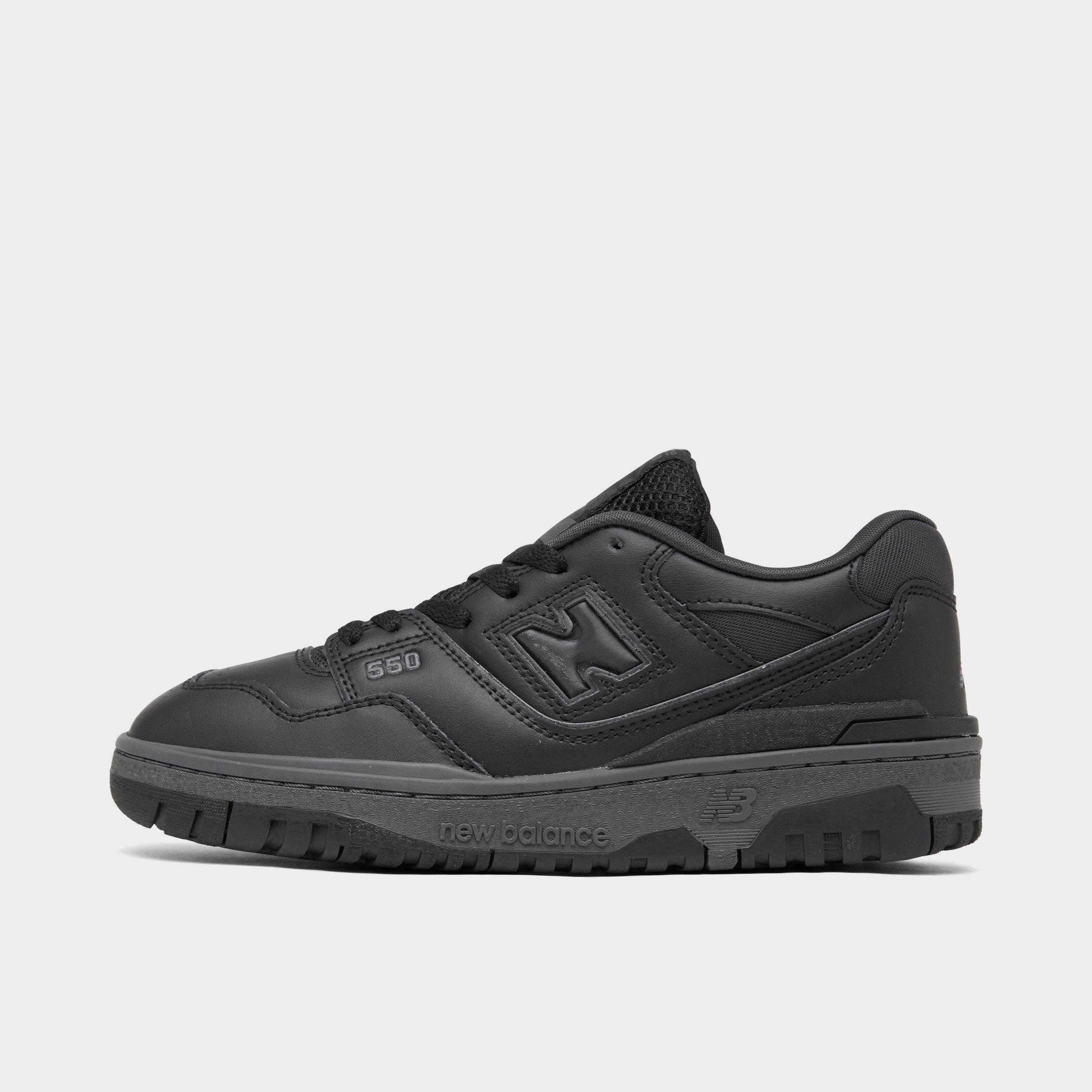 Image of New Balance Big Kids' 550 Casual Shoes in Black/Black Size 7.0 Leather
