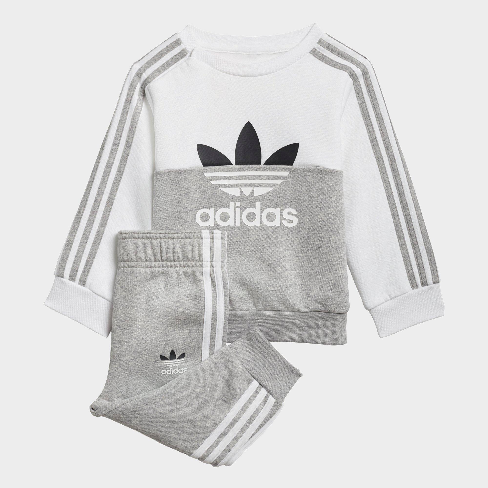 Originals Babies' Adidas Infant And Kids' Toddler Originals Sliced Trefoil Crewneck Sweatshirt And Jogger Pants Set In White/grey | ModeSens