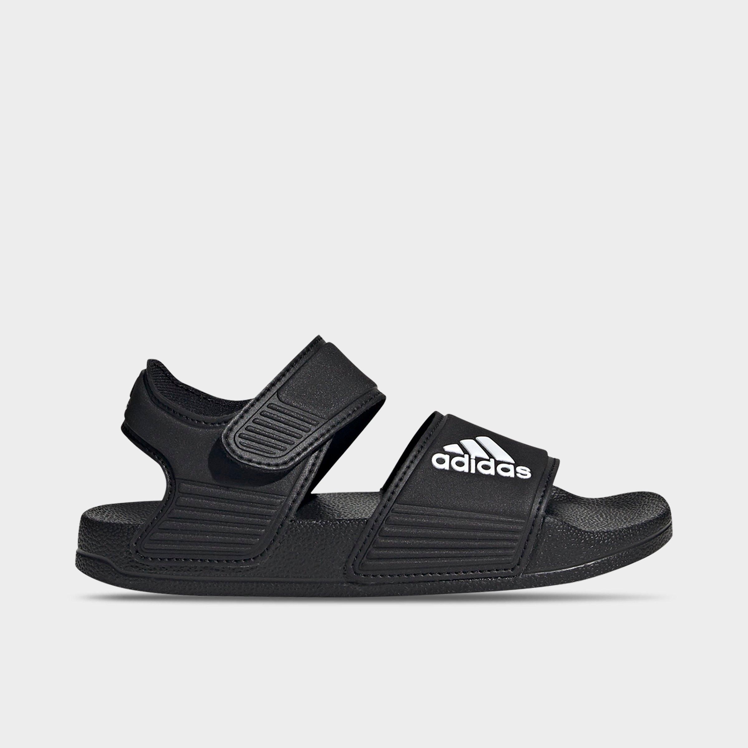 adidas Big Kids adilette Sandals in Black/White Size: 4.0