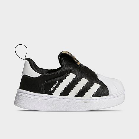 Adidas Originals Babies' Adidas Kids' Toddler Originals Superstar 360 Slip-on Casual Shoes In Black/white/gold Metallic