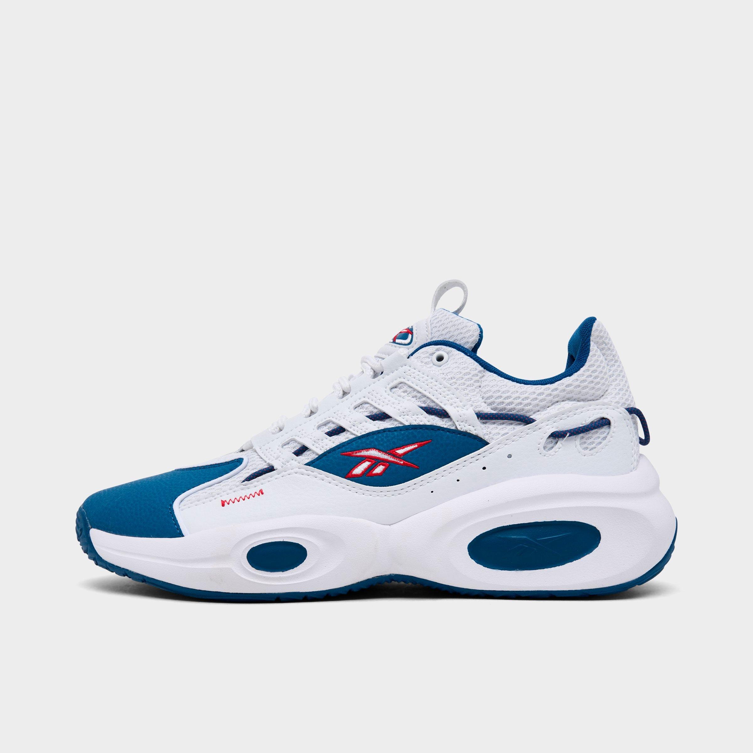 Reebok Men's Solution Mid Basketball Shoes in White/Blue/Vector Red Size: 7.5