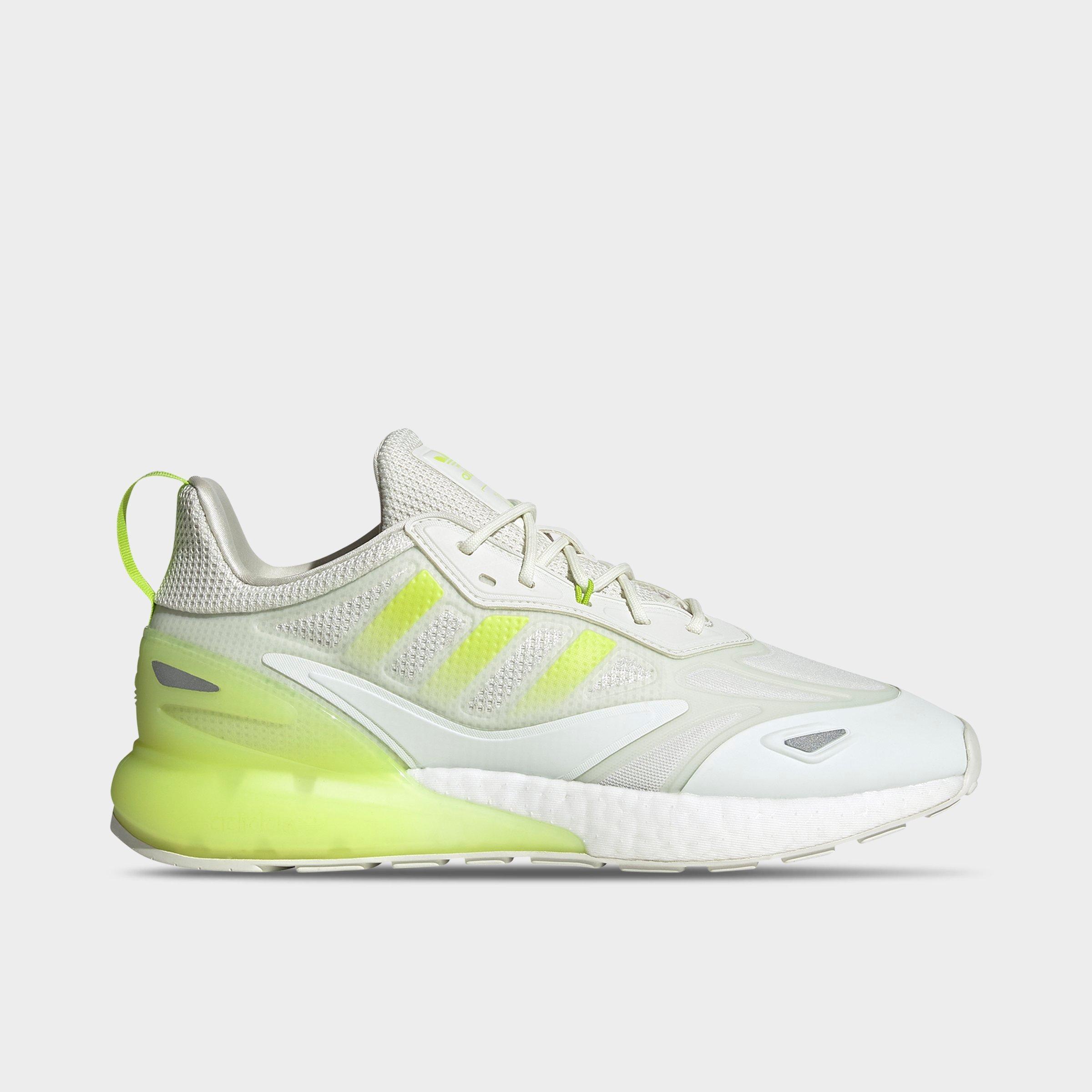 Shop Adidas Originals Adidas Men's Originals Zx 2k Boost 2.0 Running Shoes In White Tint/semi Solar Slime/semi Solar Slime