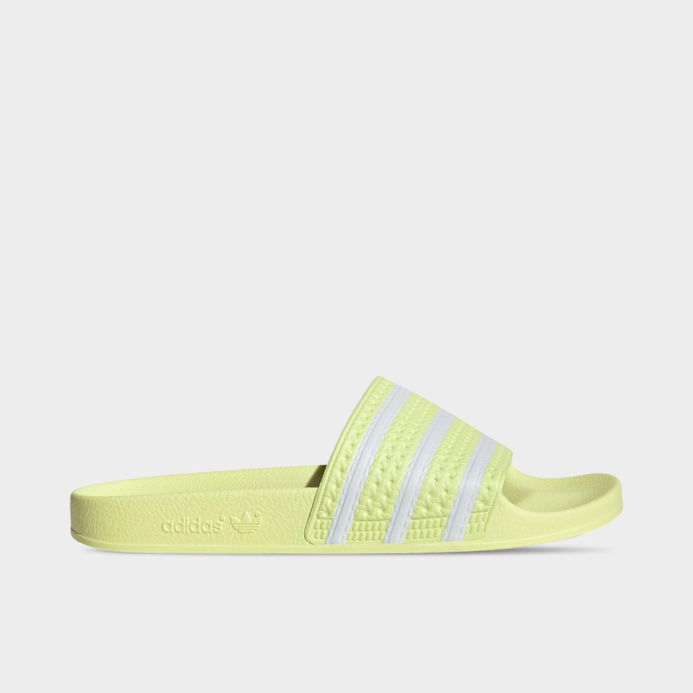 Adidas Originals Adidas Men's Originals Adilette Print Slide Sandals In Pulse Yellow/white/pulse Yellow