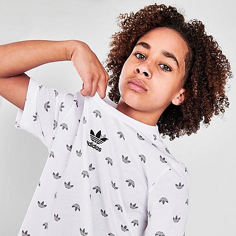 Adidas Originals Adidas Kids' Originals Aop Trefoil T-shirt In White