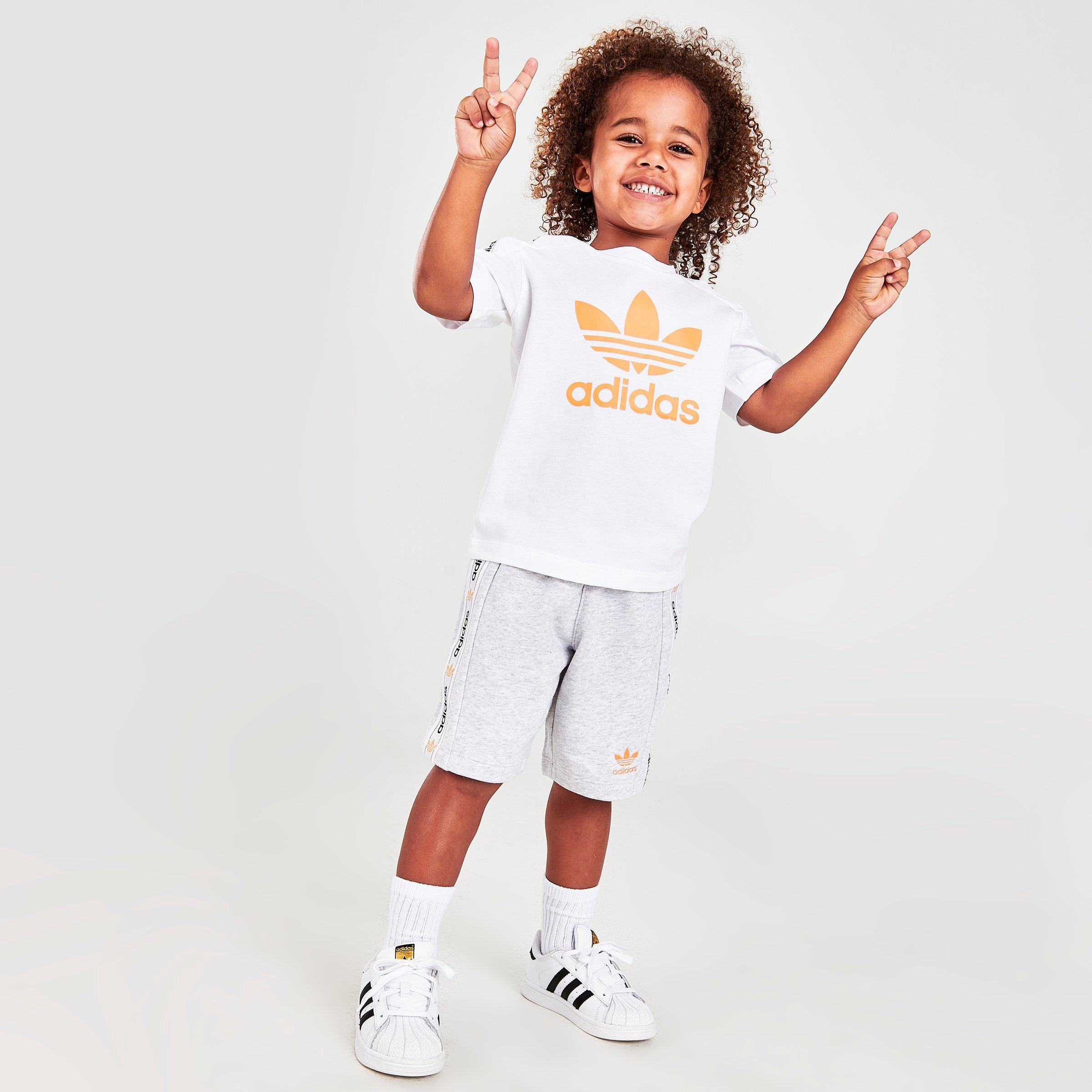 Boys adidas shorts and t sale shirt set