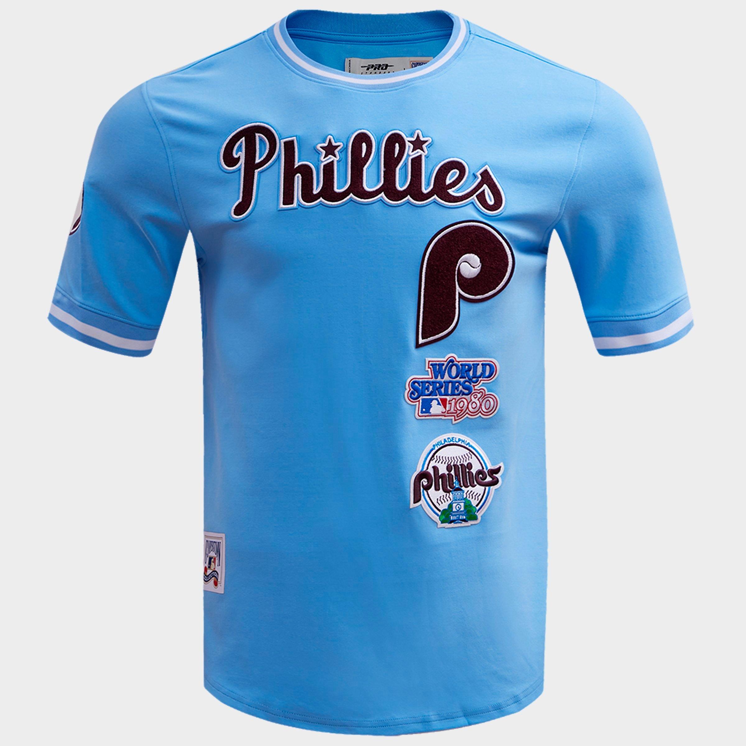 Pro Standard Men's Philadelphia Phillies MLB Retro Classics T-Shirt in University Blue Size: Small