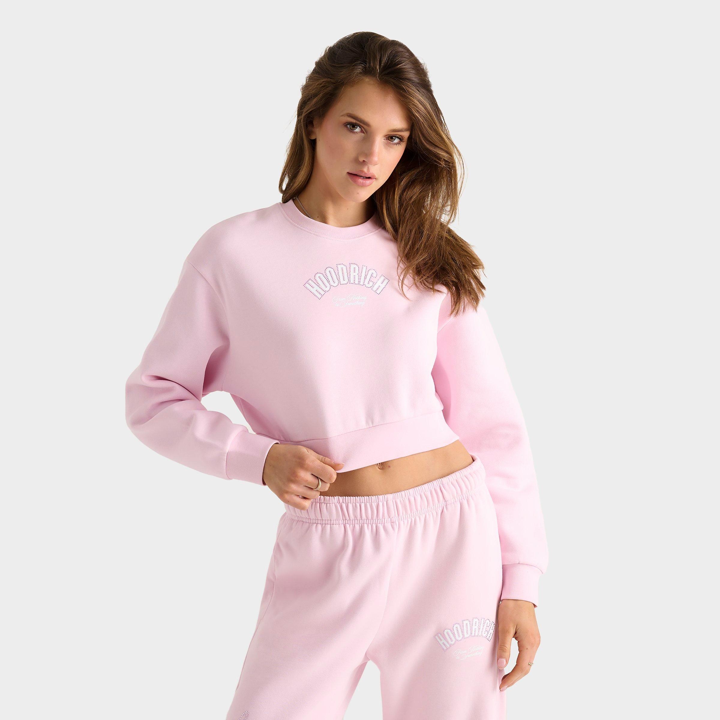HOODRICH HOODRICH WOMEN'S CHERISH BLING CROPPED CREWNECK SWEATSHIRT 