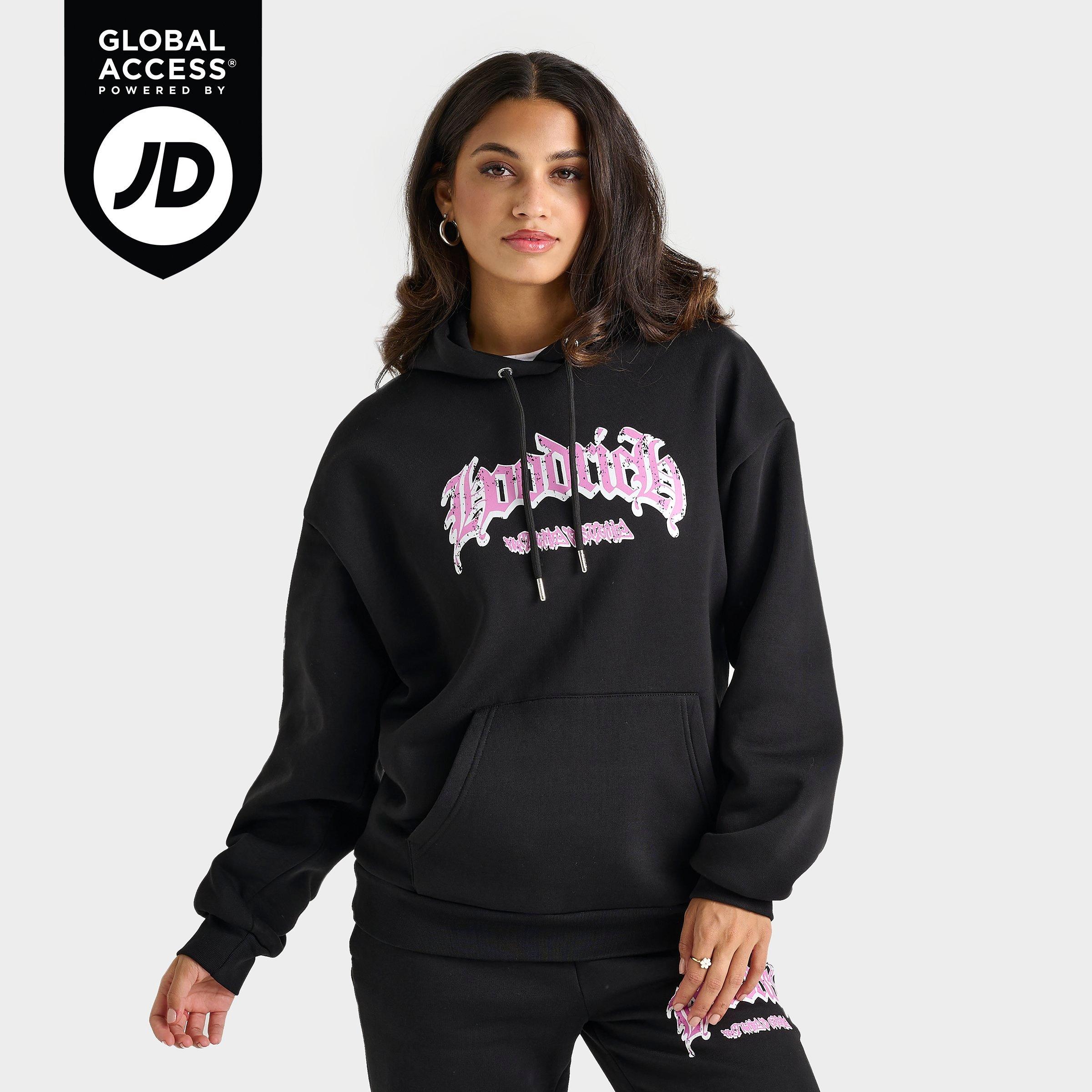 Hoodrich Women's Sketch Money Oversized Hoodie in Black/Black Size Small Cotton