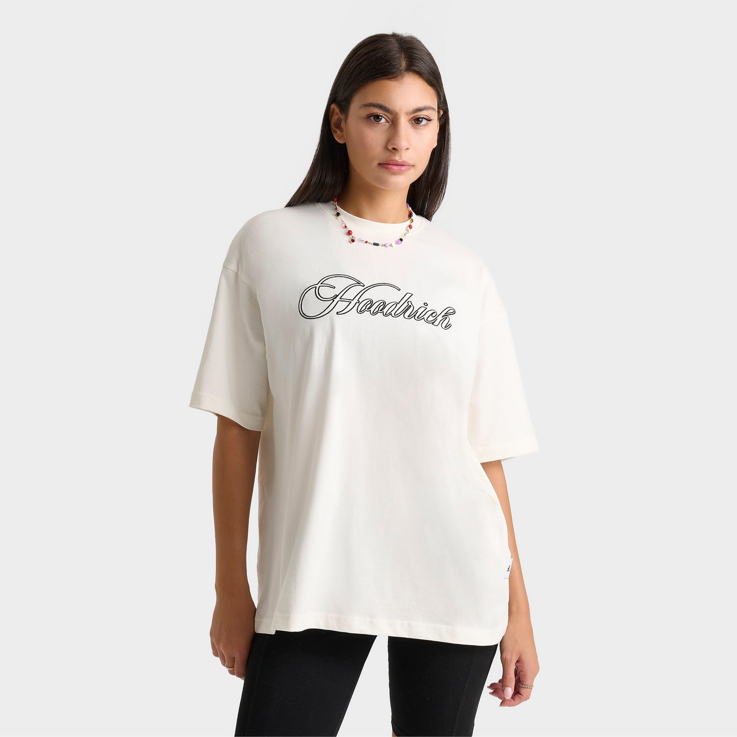 Hoodrich Women's Cherries Oversized T-Shirt in White/Off White Size Small 100% Cotton