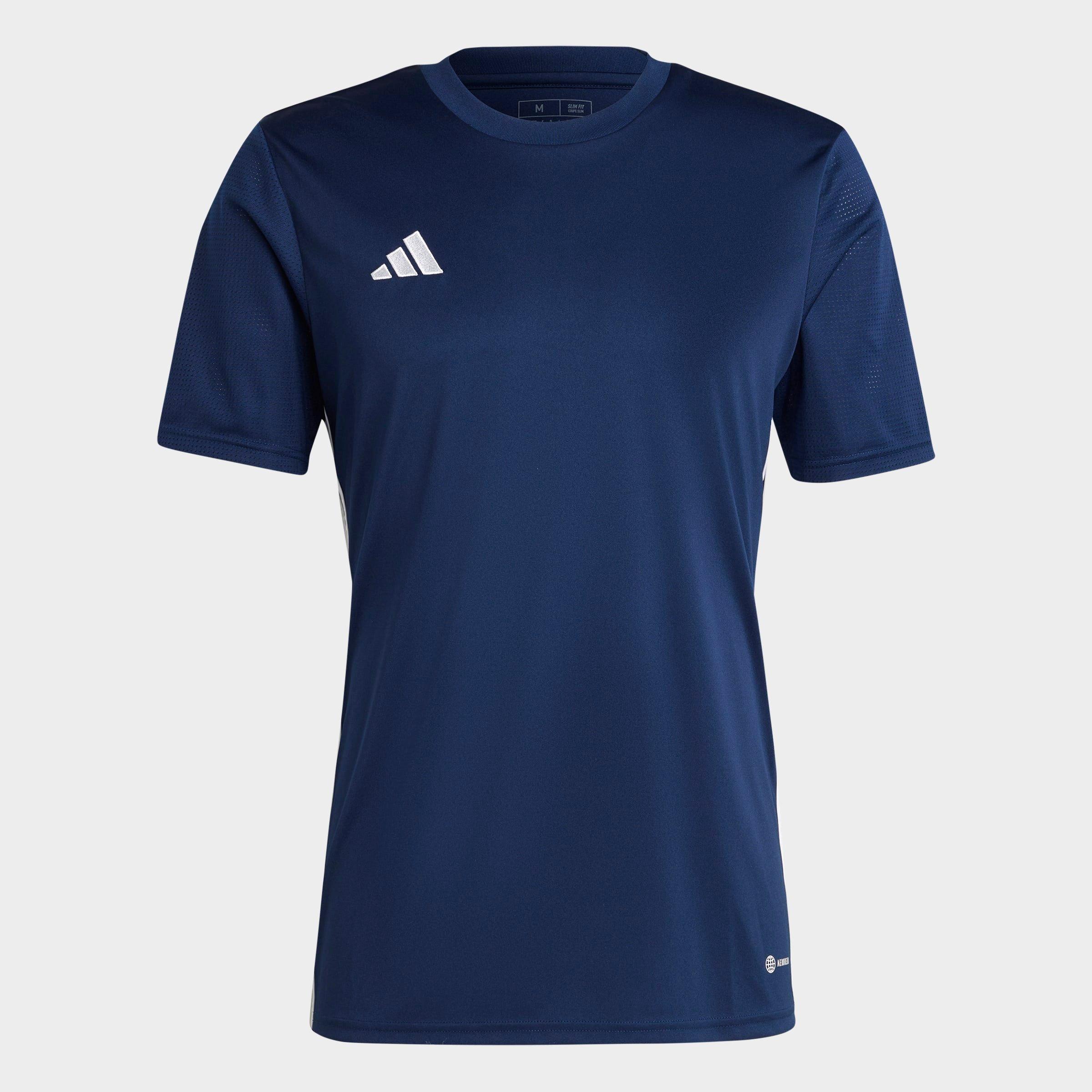 adidas Men's Tabela 23 Soccer Jersey in Team Navy Blue/White Size: Small