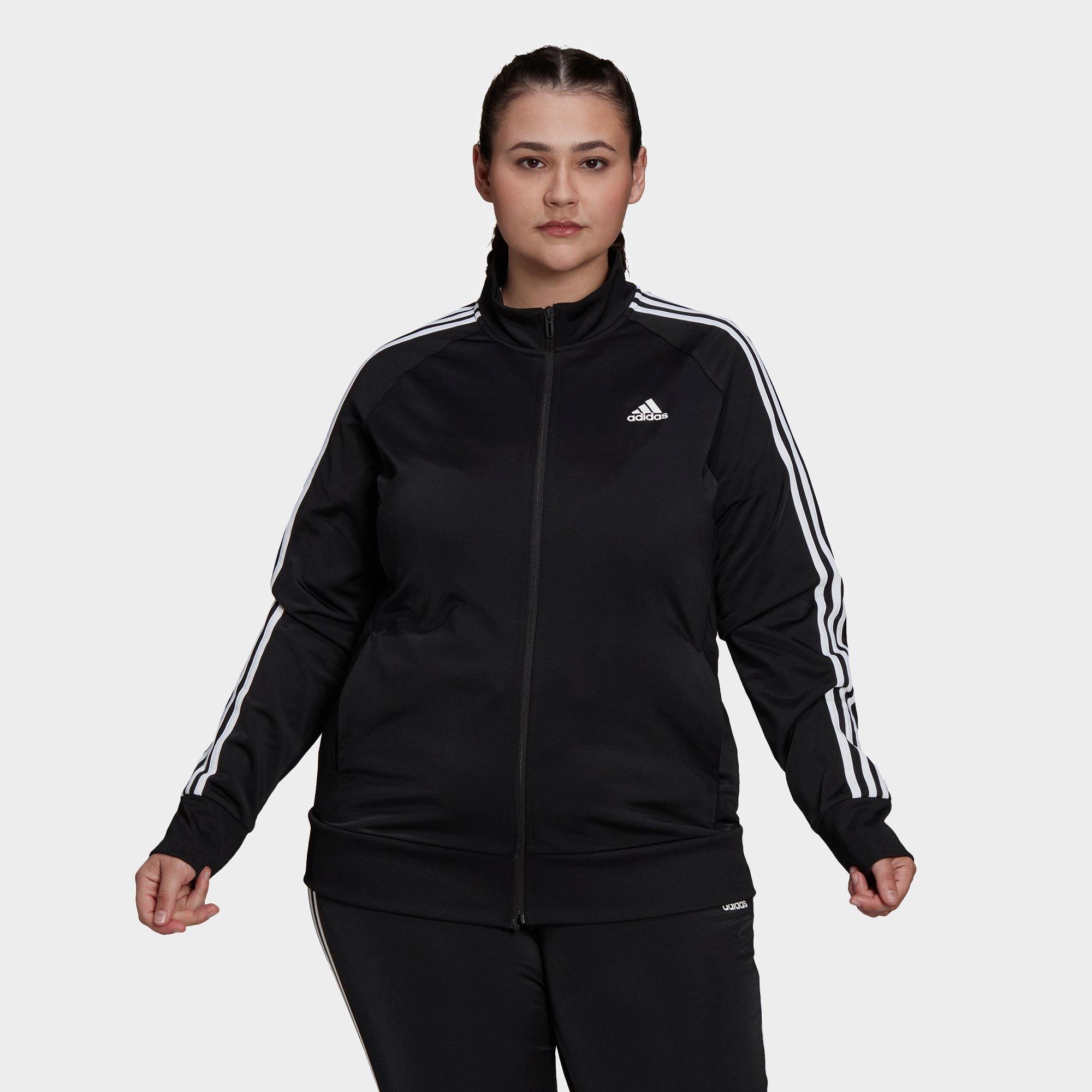 Adidas Originals Adidas Women's Essentials Primegreen Warm-up Track Jacket (plus Size) In Black