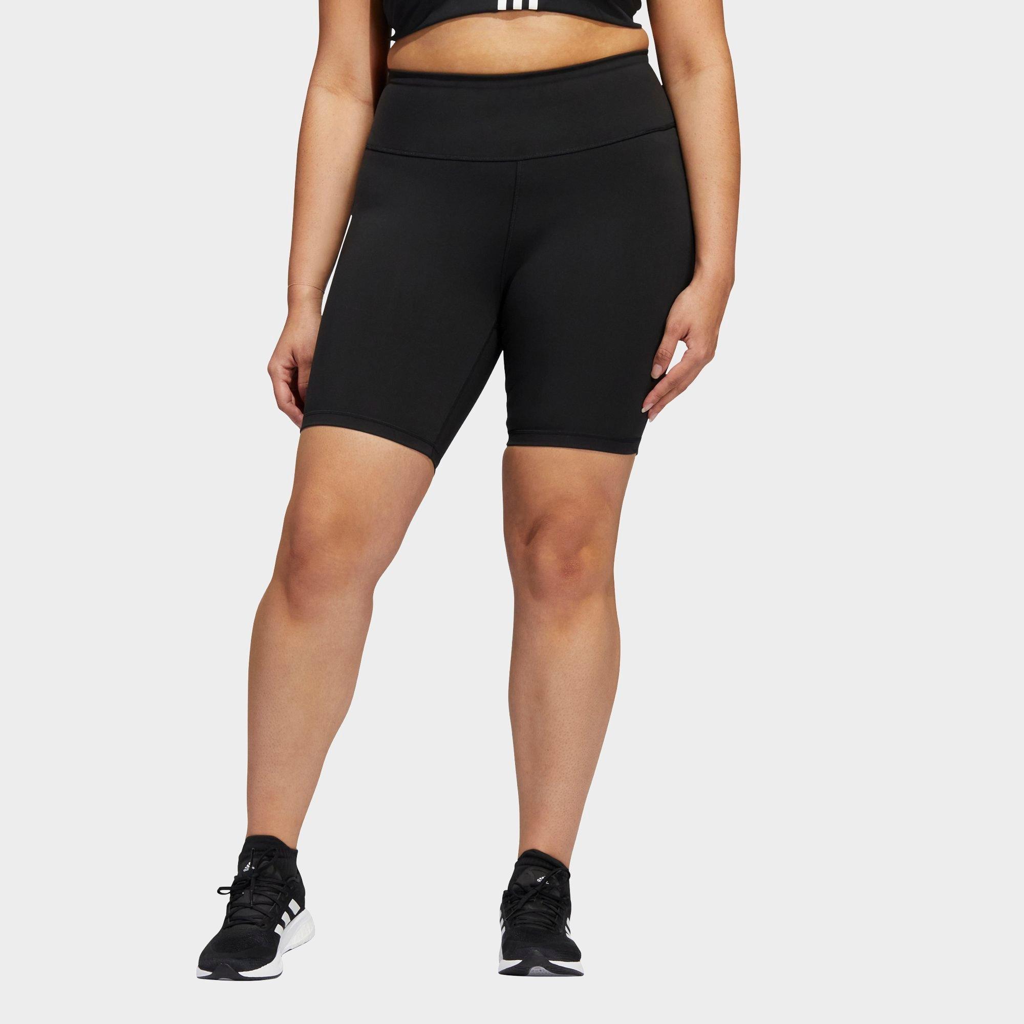 Adidas Women's Optime Training Bike Shorts (Plus Size) in Black/Black Size 2XL Polyester/Plastic