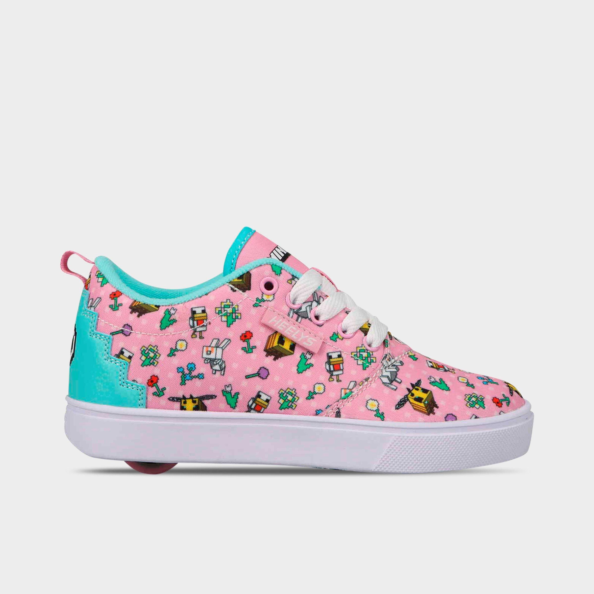 Heelys Big Kids x Minecraft Pro 20 Prints Casual Shoes in Pink Aqua Size: 4.0