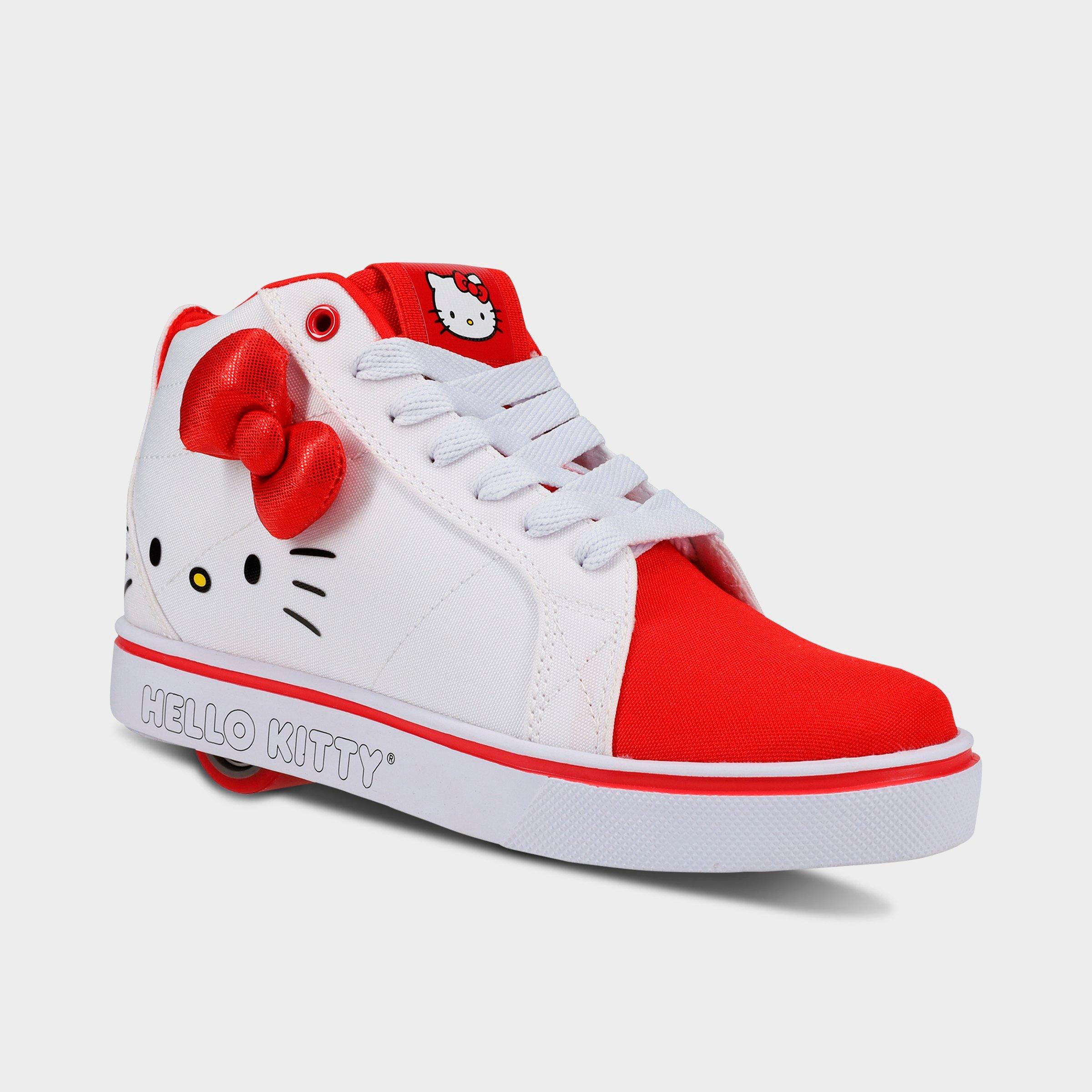 Heelys Girls' Big Kids' x Hello Kitty Racer Mid Casual Shoes in Red/White/White Size 6.0 Nylon