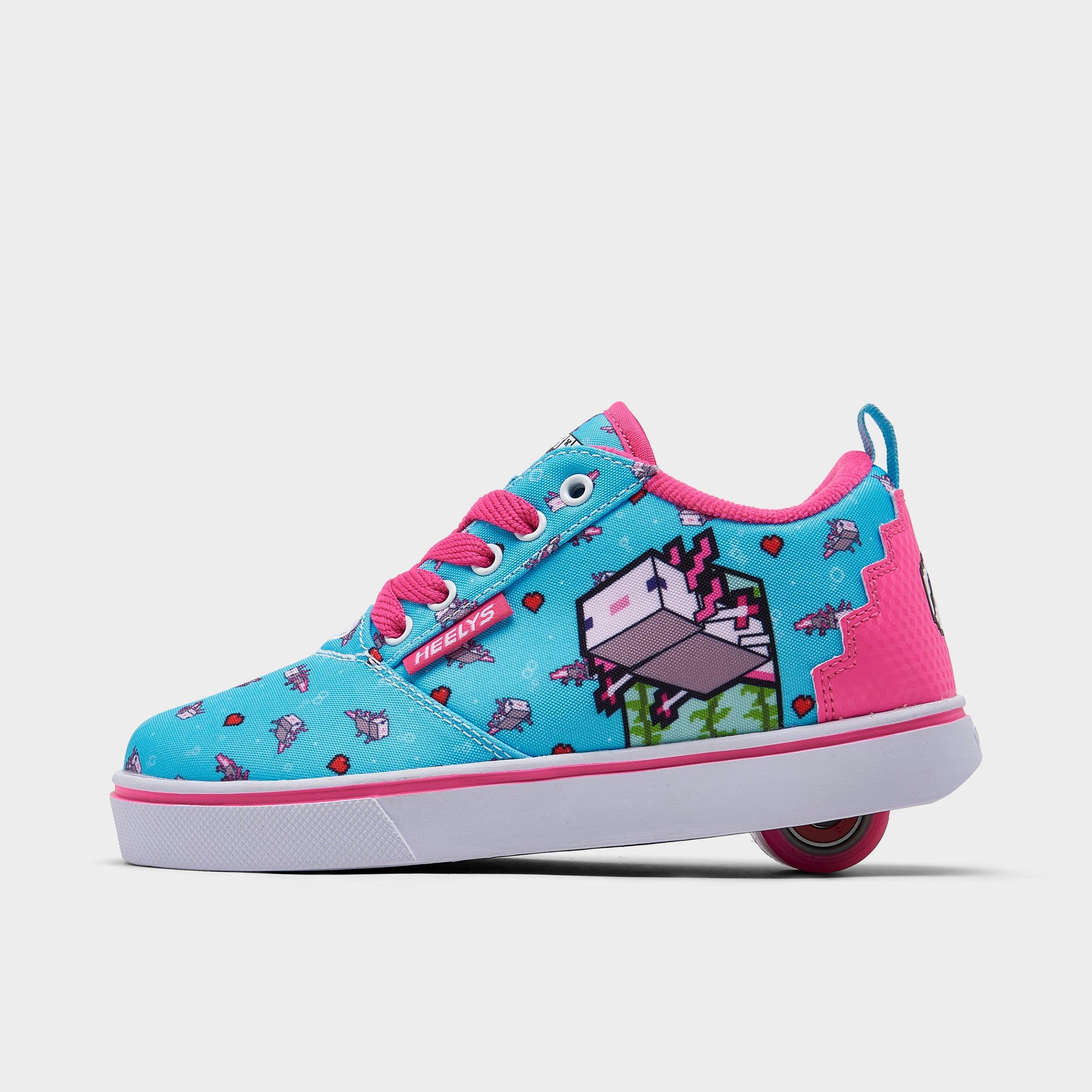 Heelys Girls' Little Kids x Minecraft Pro 20 Casual Shoes in Aqua/Pink/Black Size: 1.0