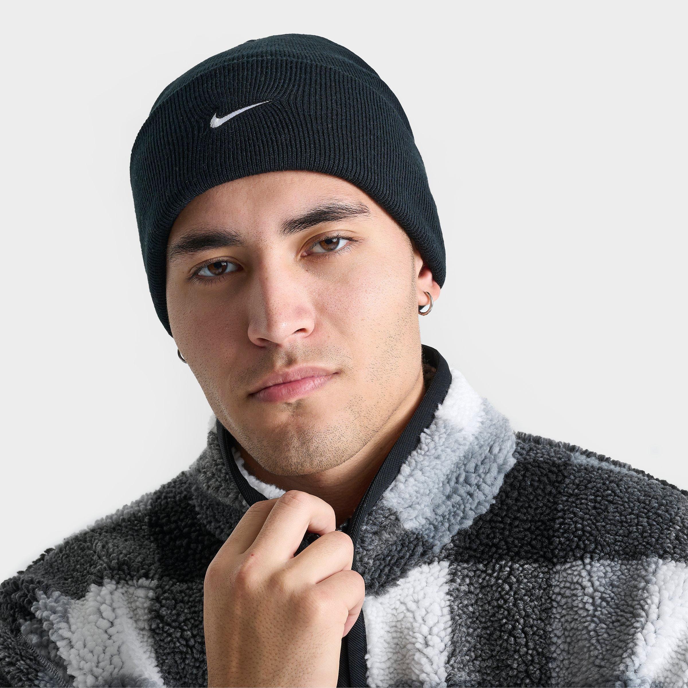 Nike Peak Swoosh Beanie Hat in Black