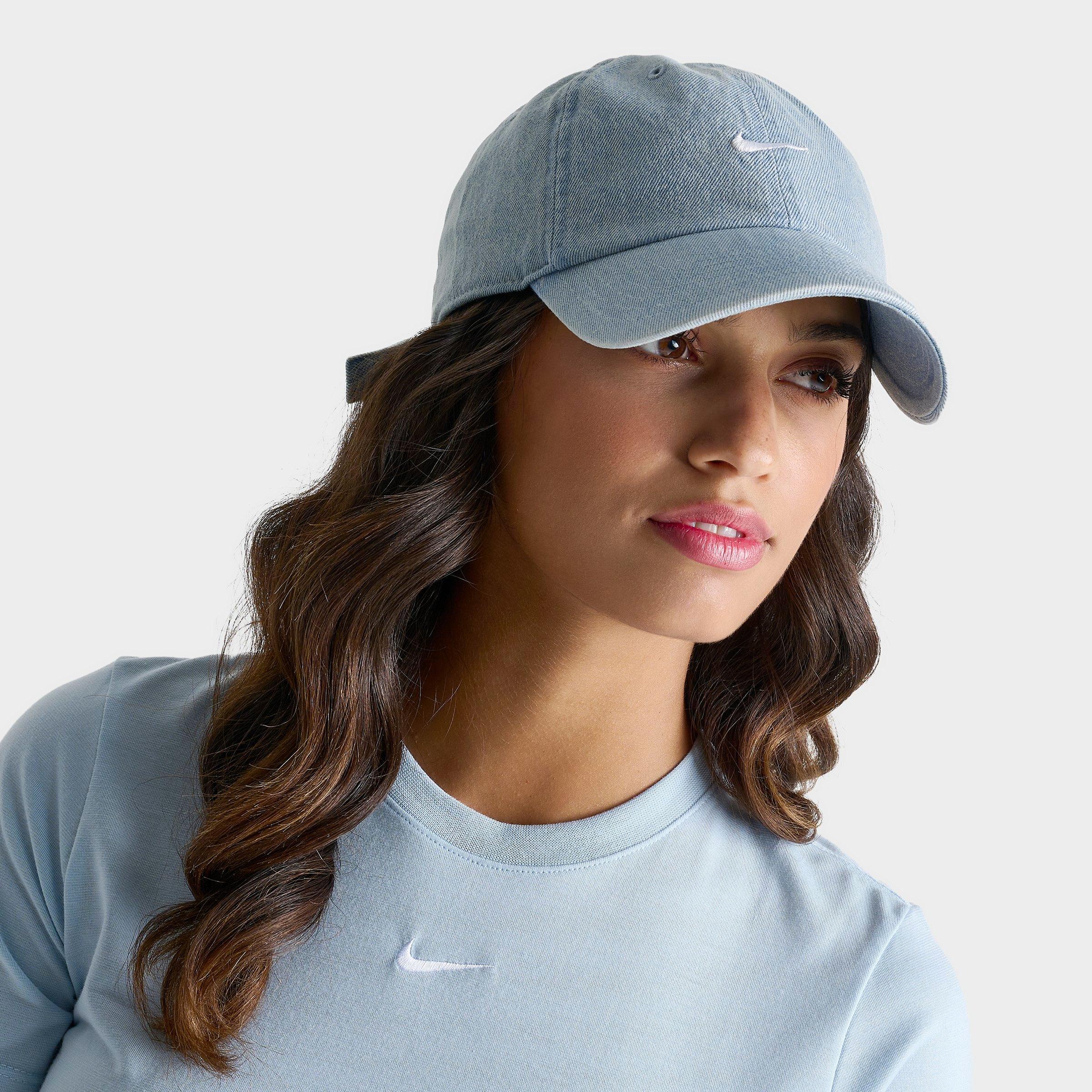 Nike Club Unstructured Denim Strapback Hat in Blue/Aegean Storm Size Medium/Large 100% Cotton/Denim