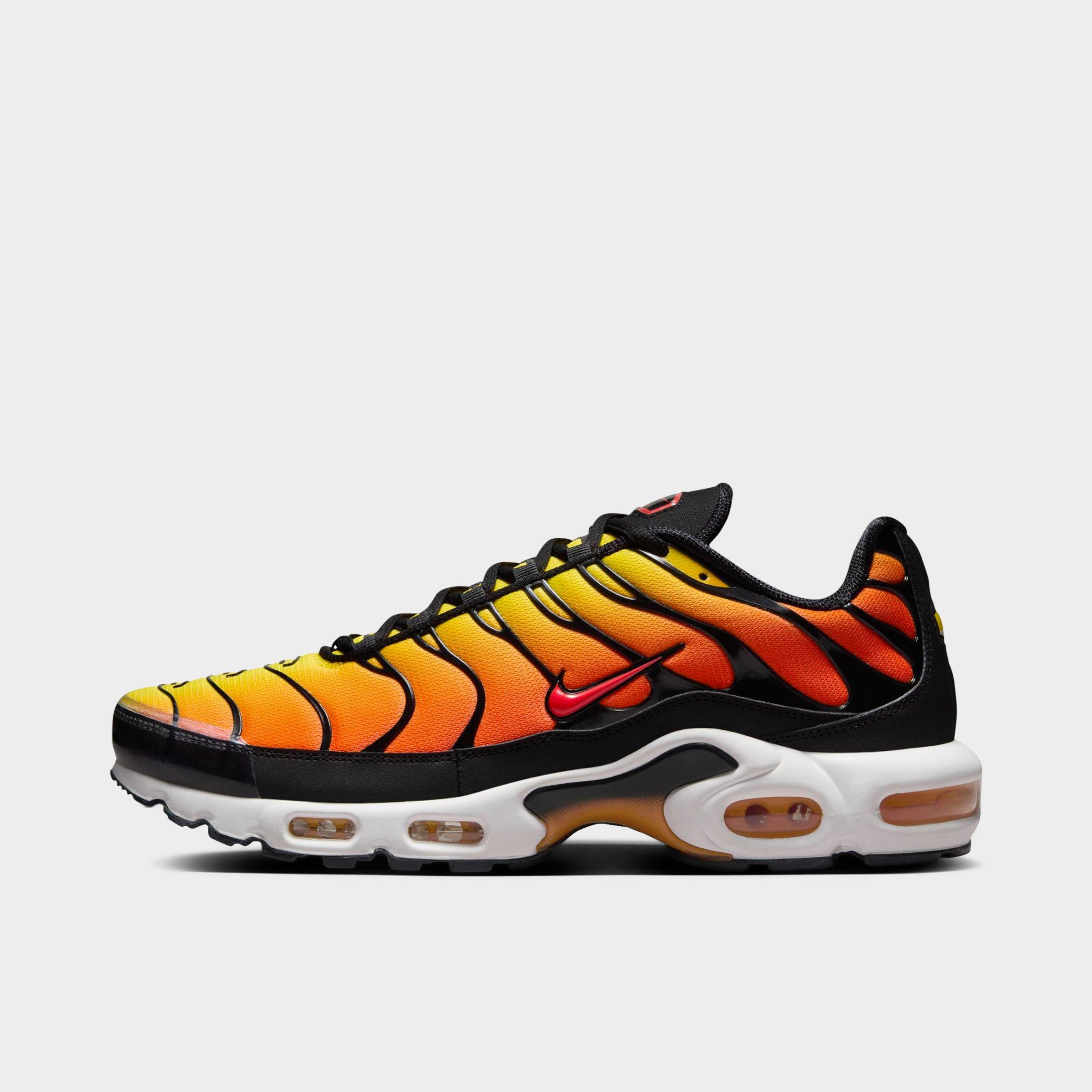 Nike Men's Air Max Plus Casual Shoes in Black/Bright Ceramic/Resin Size: 6.0