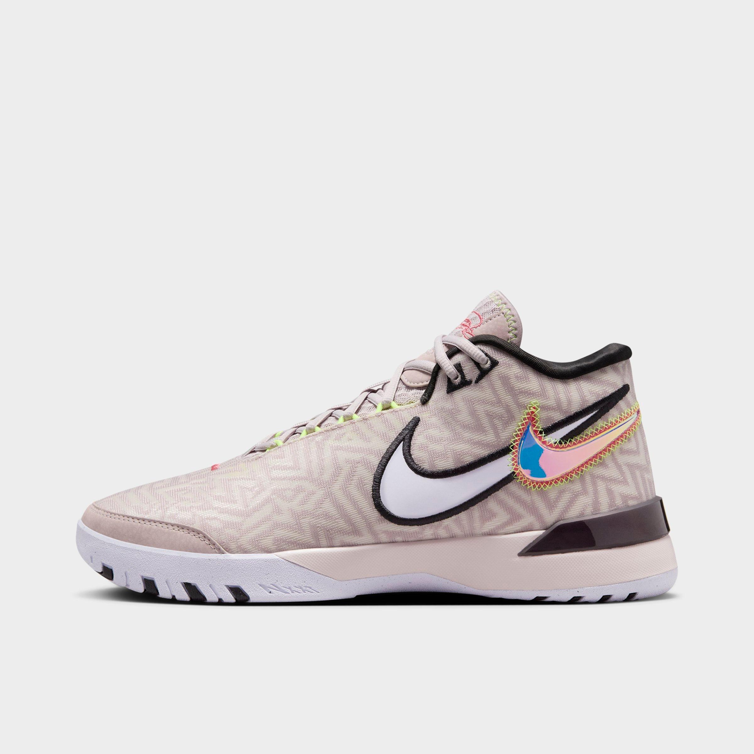 Nike Men's LeBron NXXT Genisus Basketball Shoes in Platinum Violet/Amethyst Tint/Magic Ember Size: 6.5