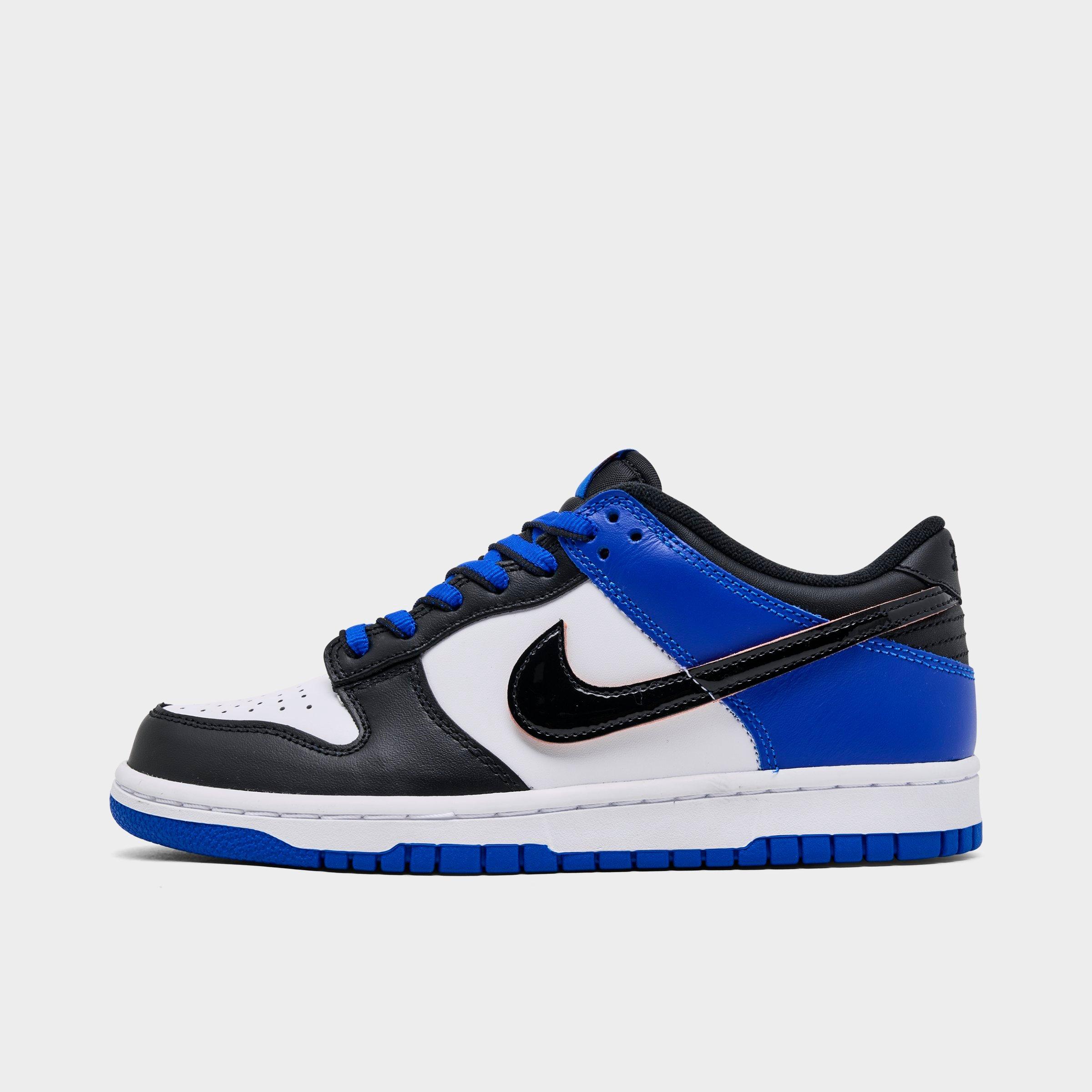Nike Little Kids' Dunk Low Se Casual Shoes In White/black/racer Blue/terra Blush