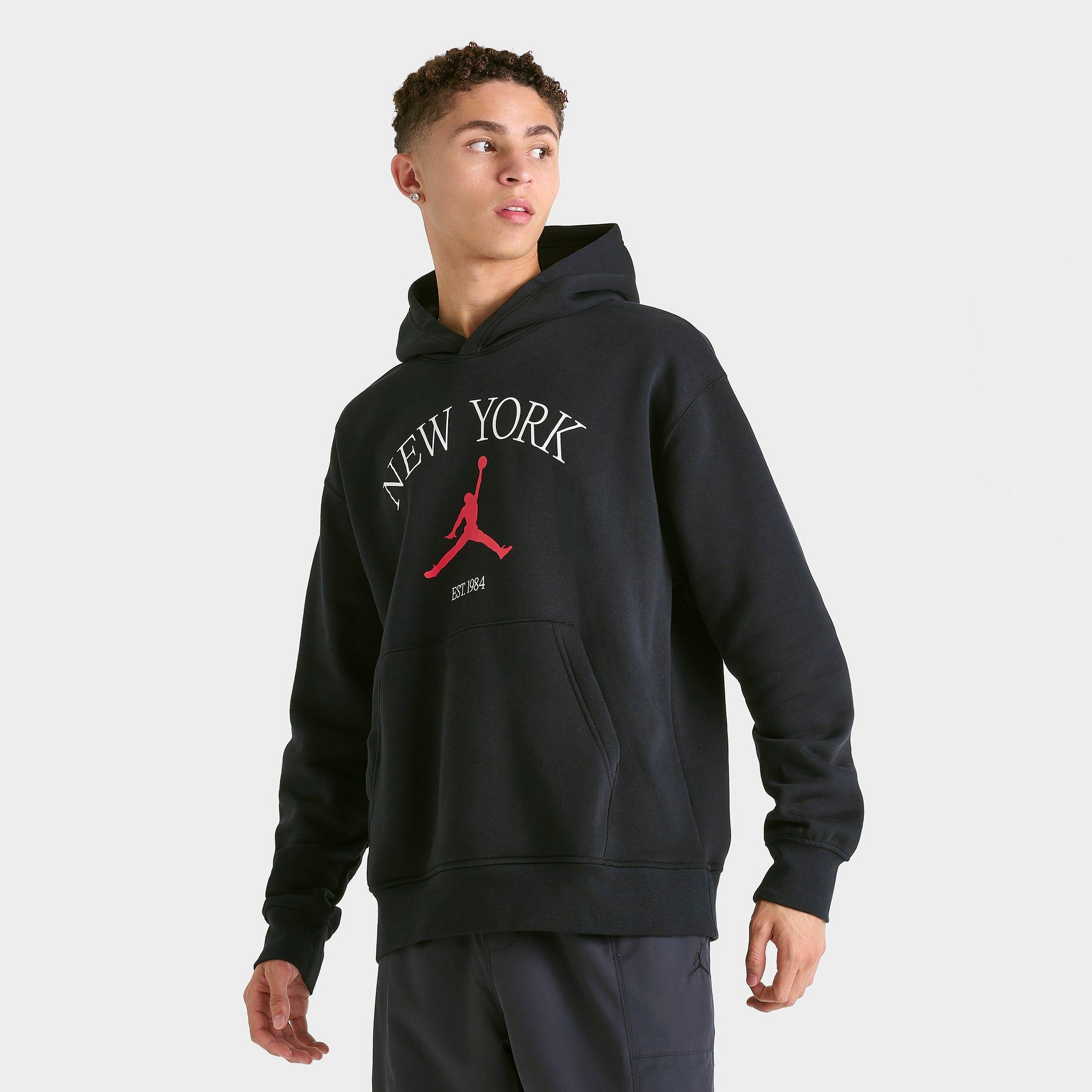 Jordan Men's New York City Pullover Hoodie in Black/Black Size XL Cotton/Polyester
