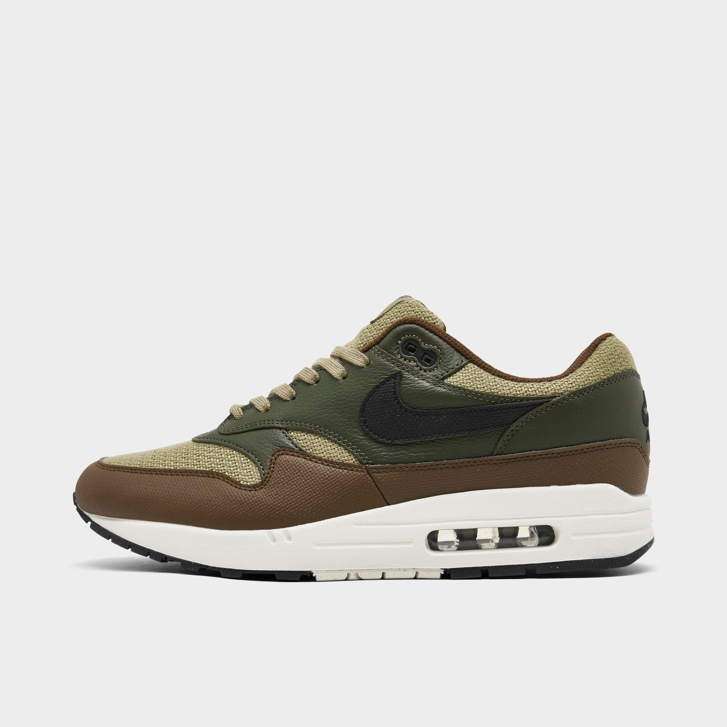 Nike Men's Air Max 1 Essential Premium Casual Shoes in Brown/Green/Neutral Olive Size 9.5 Leather