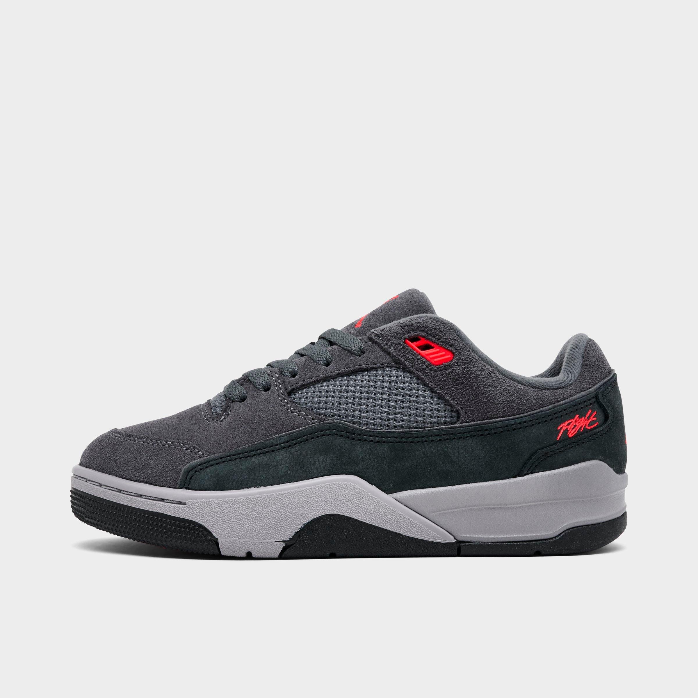 Jordan Big Kids Flight Court Casual Shoes in Dark Grey/Infrared 23/Black Size: 3.5