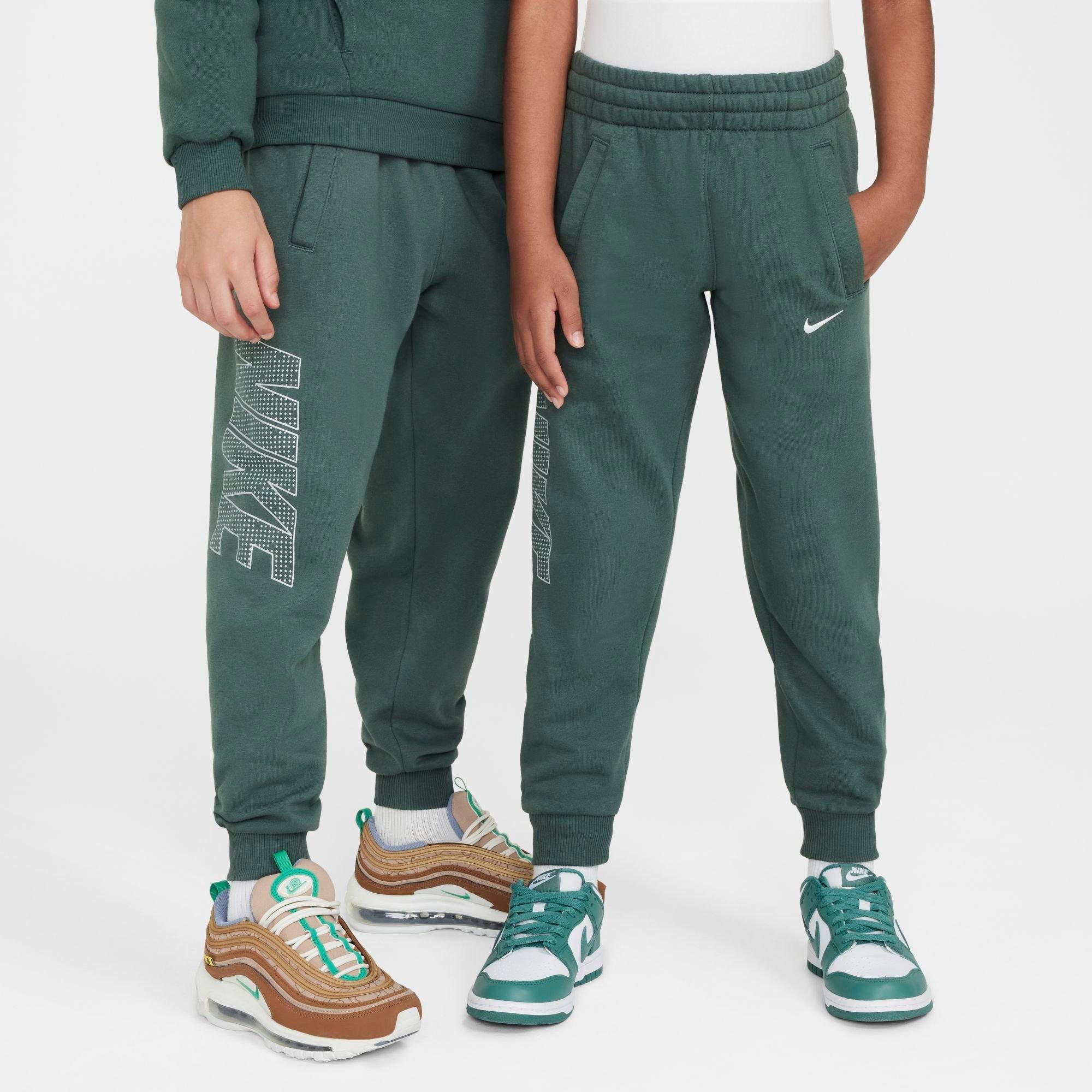 Nike Kids' Sportswear Club Fleece Jogger Pants in Green/Vintage Green Size Large Cotton/Polyester/Fleece