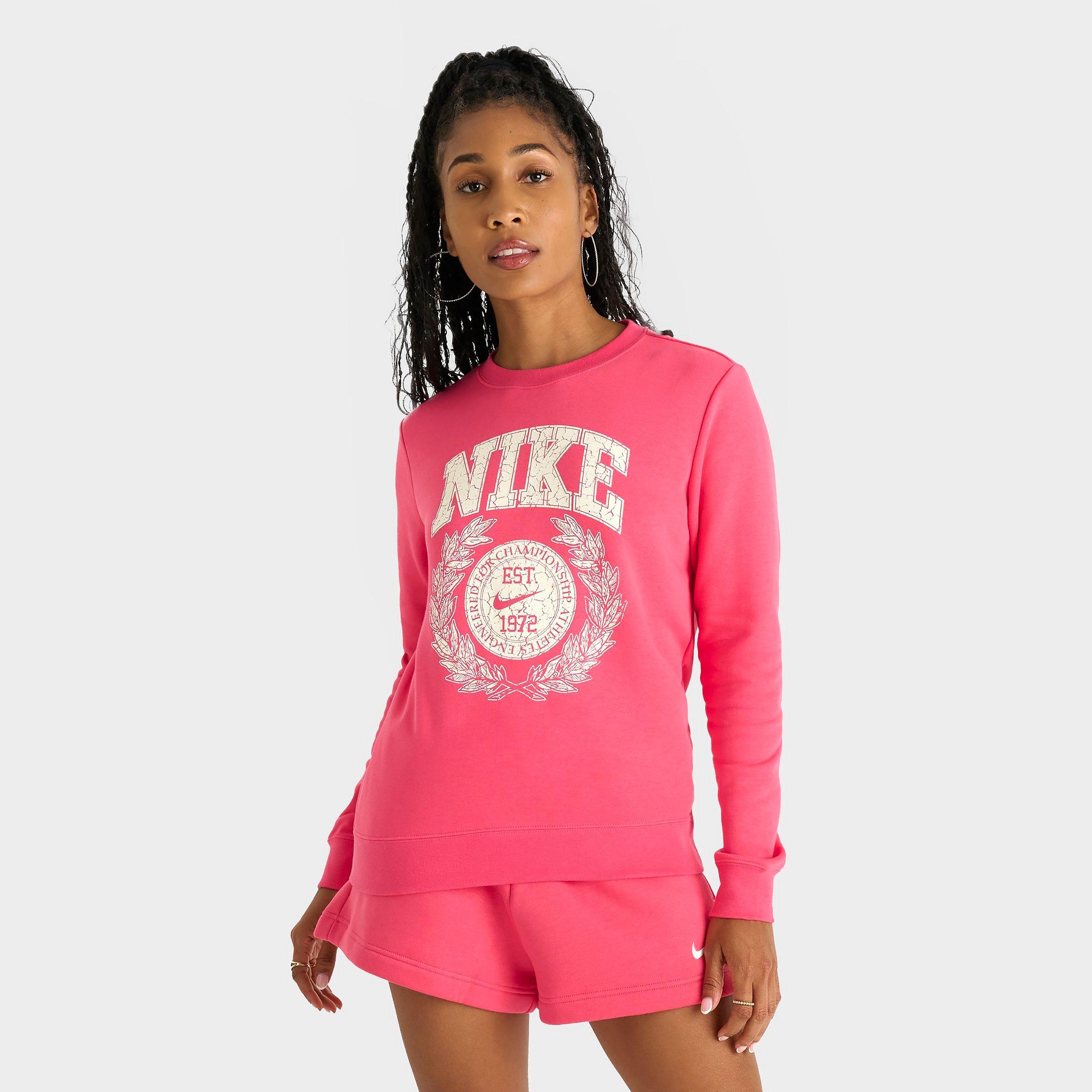 Nike Women's Sportswear Campus Club Fleece Crewneck Sweatshirt In Aster Pink