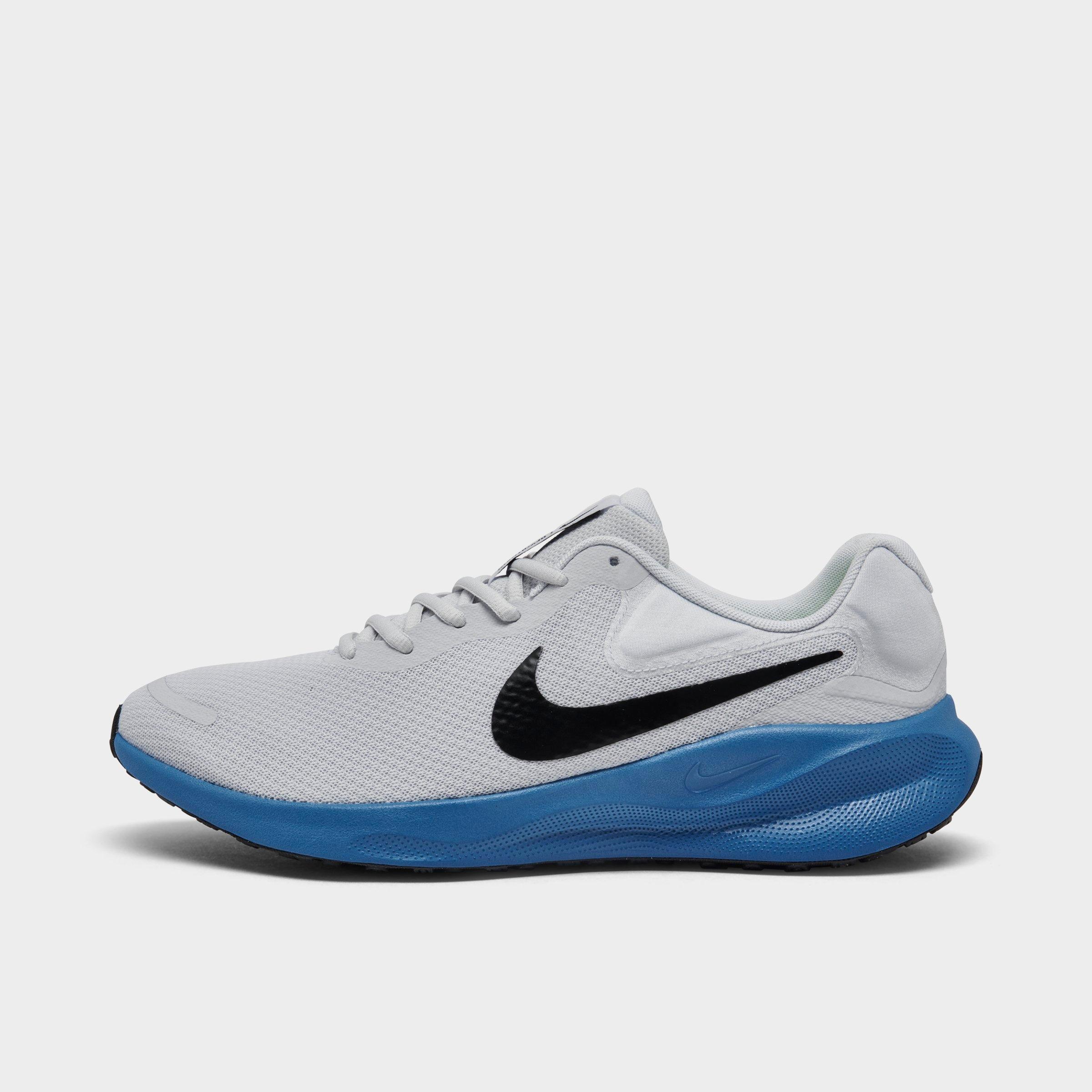 Shop Nike Men's Revolution 7 Road Running Shoes In Pure Platinum/star Blue/volt/black