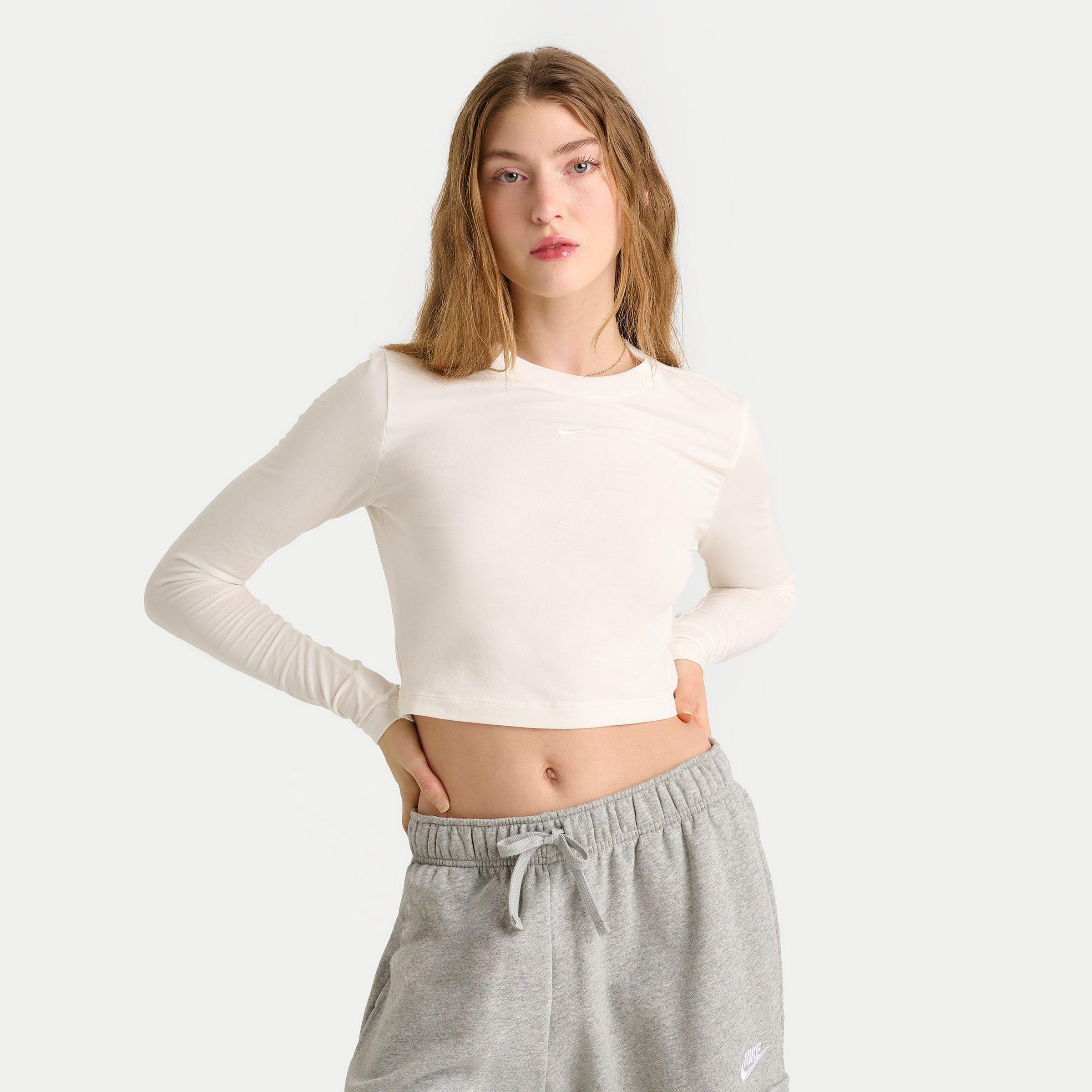 Nike Women's Sportswear Chill Knit Long-sleeve Slim Crop Top In Multi