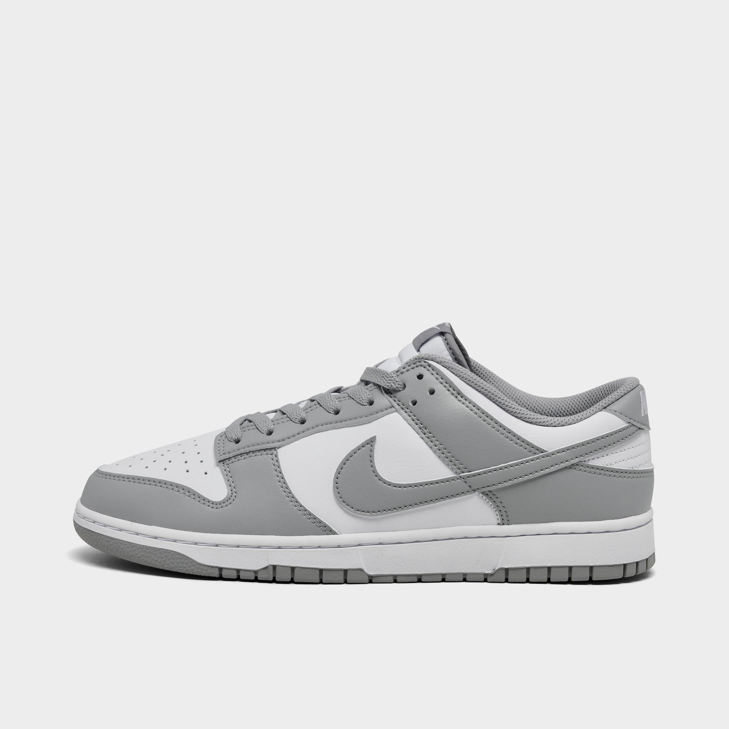Nike Men's Dunk Low Retro Casual Shoes in White/Light Smoke Grey/White Size: 7.5