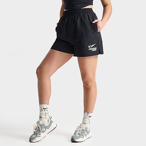 Nike Women's Sportswear Swoosh Woven Shorts In Black