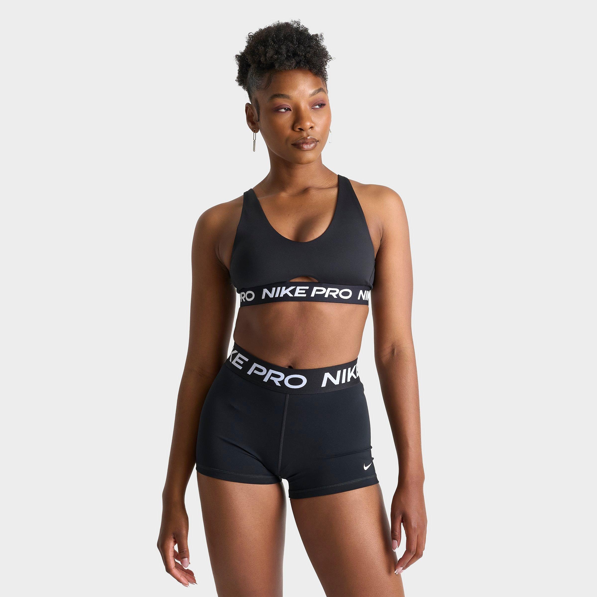 Shop Nike Women's Pro Indy Plunge Sports Bra In Black/white
