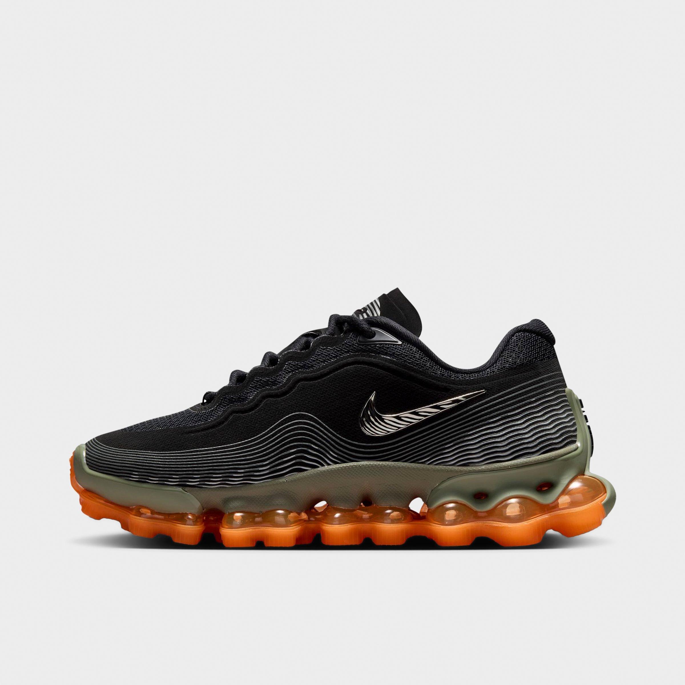 Nike Big Kids Air Liquid Max Casual Shoes in Black/Metallic Silver/Light Army Size: 5.0