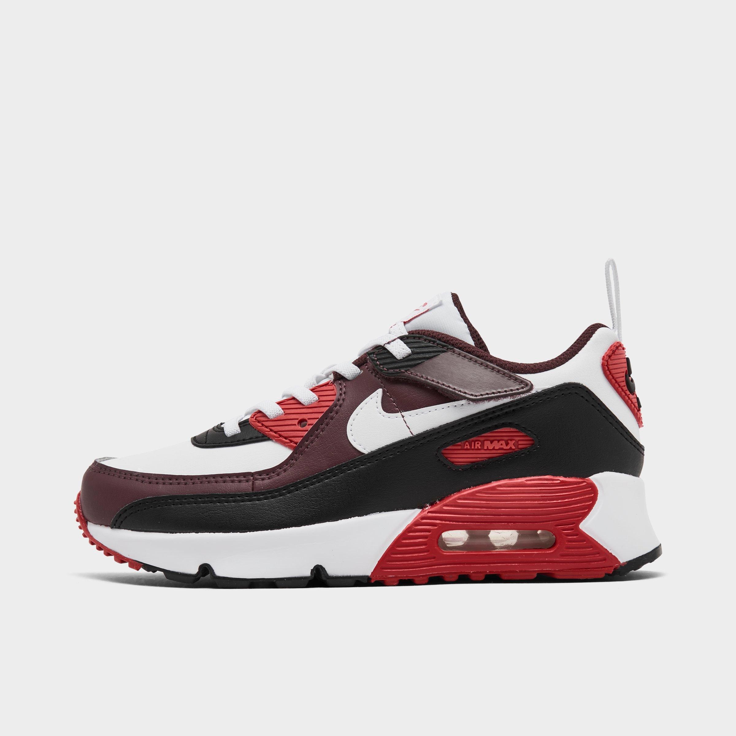 Nike Little Kids Air Max 90 EasyOn Casual Shoes (8C-3Y) in Burgundy Crush/Black/University Red Size: 1.0