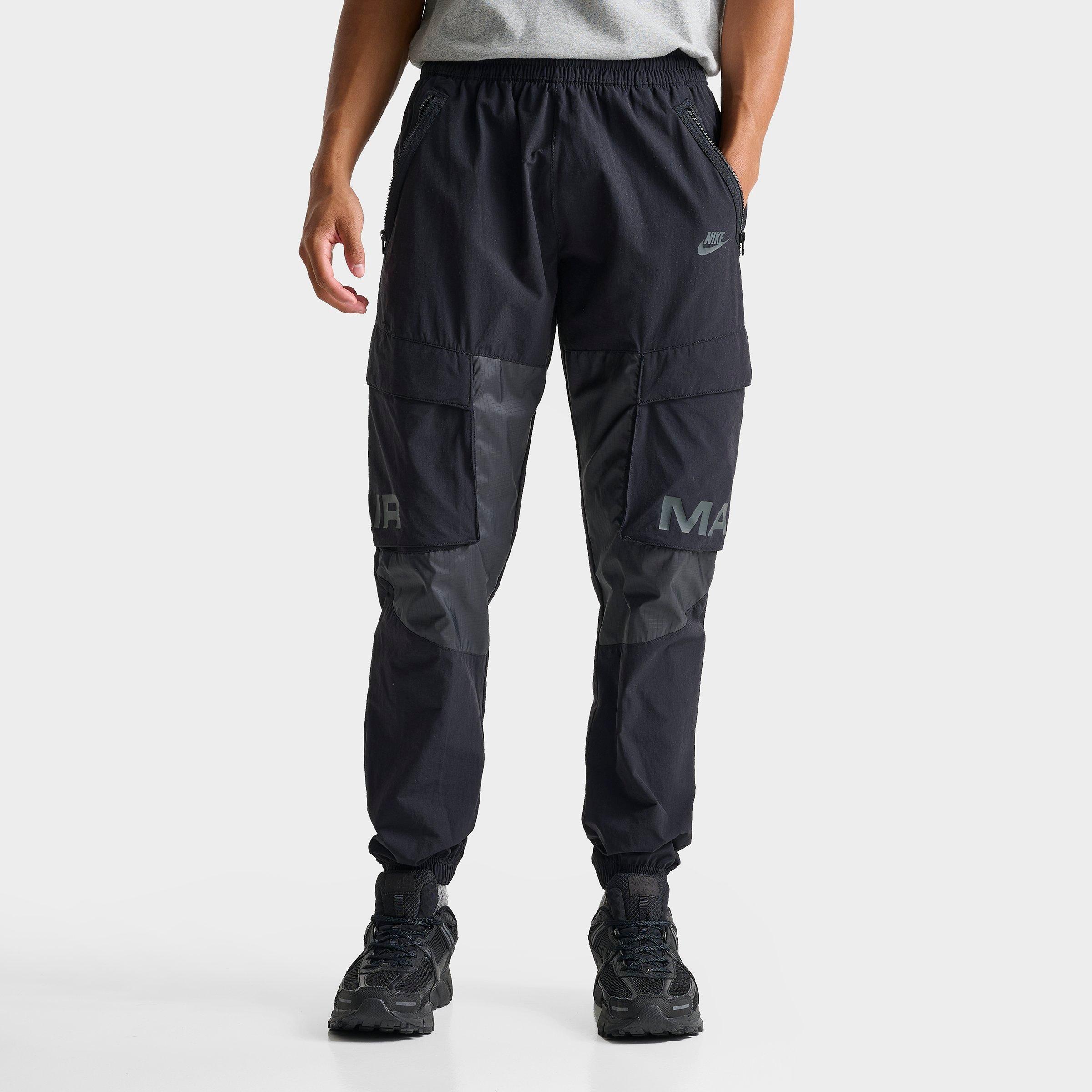 Nike Men's Air Max Woven Cargo Pants in Black/Black Size Small Nylon/Spandex