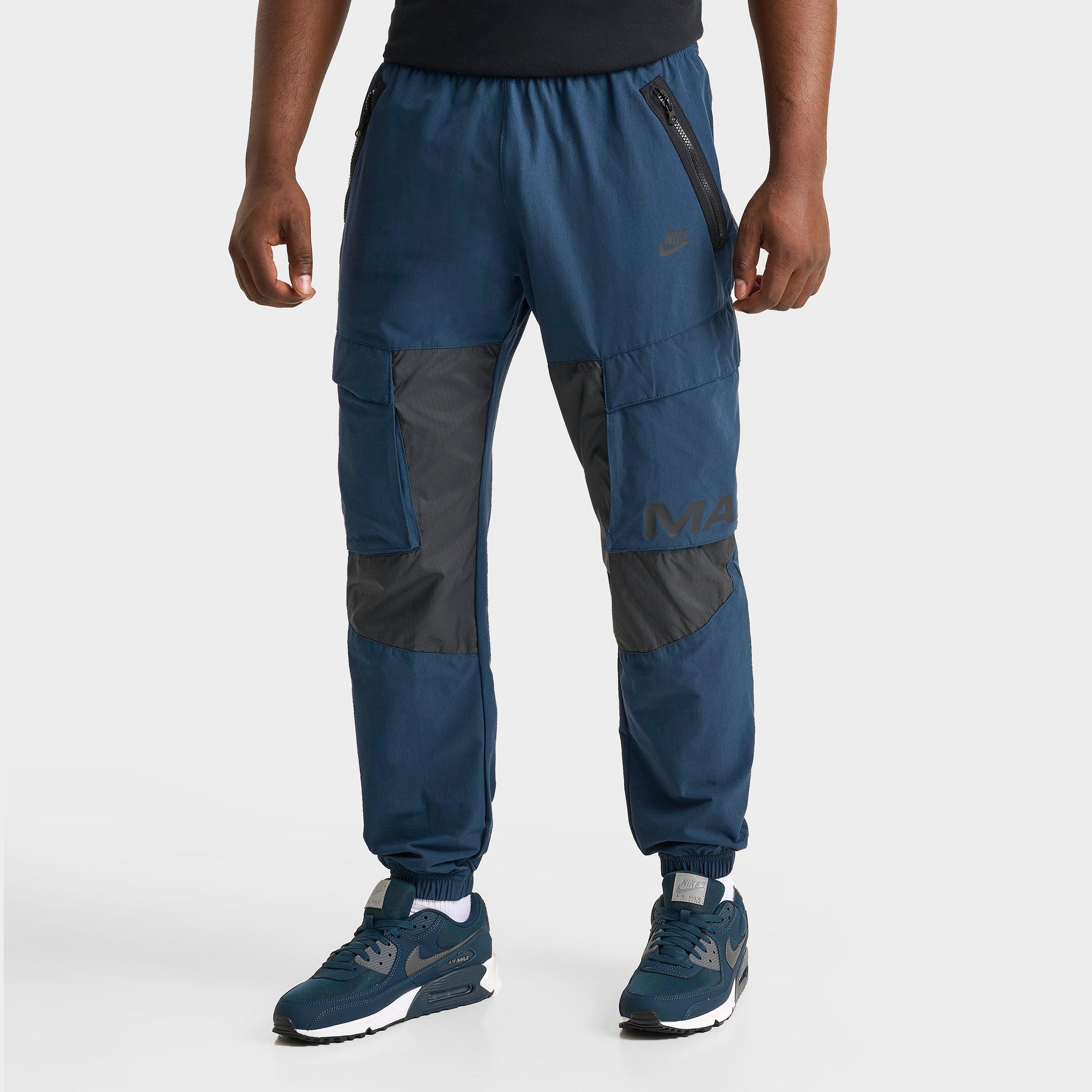 Nike Men's Air Max Woven Cargo Pants in Blue/Armory Navy Size Small Nylon/Spandex