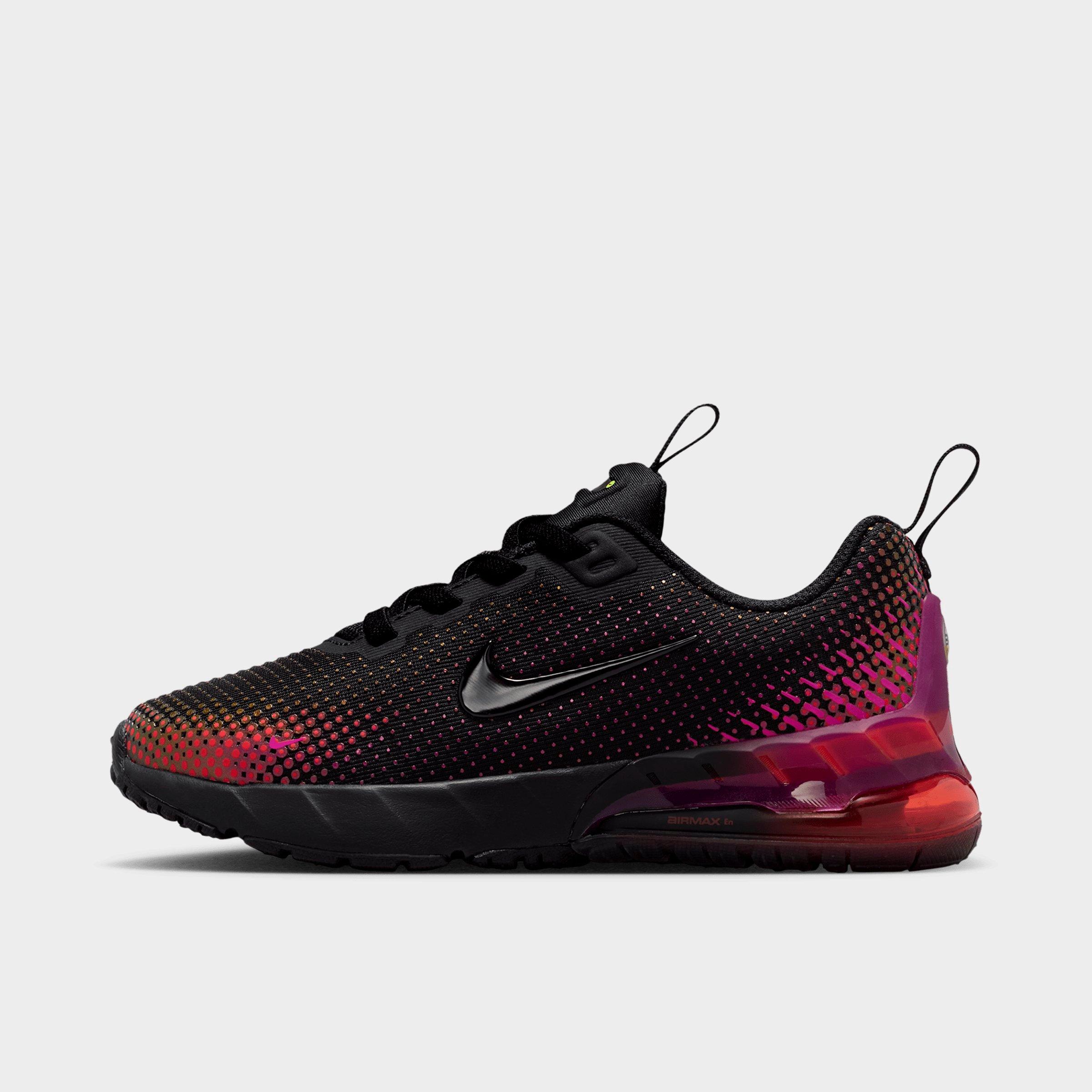 Nike Little Kids Air Max Phoenix Stretch Lace Casual Shoes in Black/Vivid Purple/Challenge Red Size: 13.5