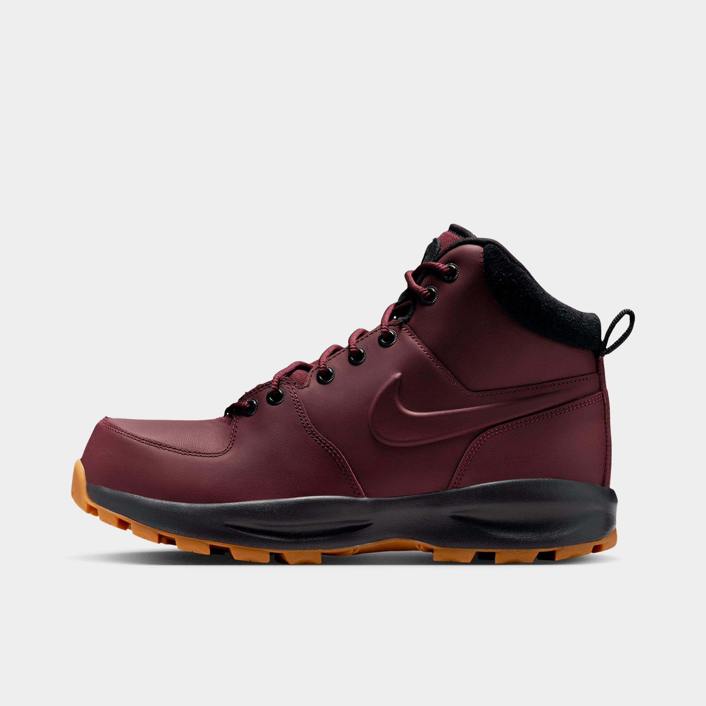 Nike Men’s Manoa Leather Boots in Burgundy Crush/Black/Gum Medium Brown Size: 6.0