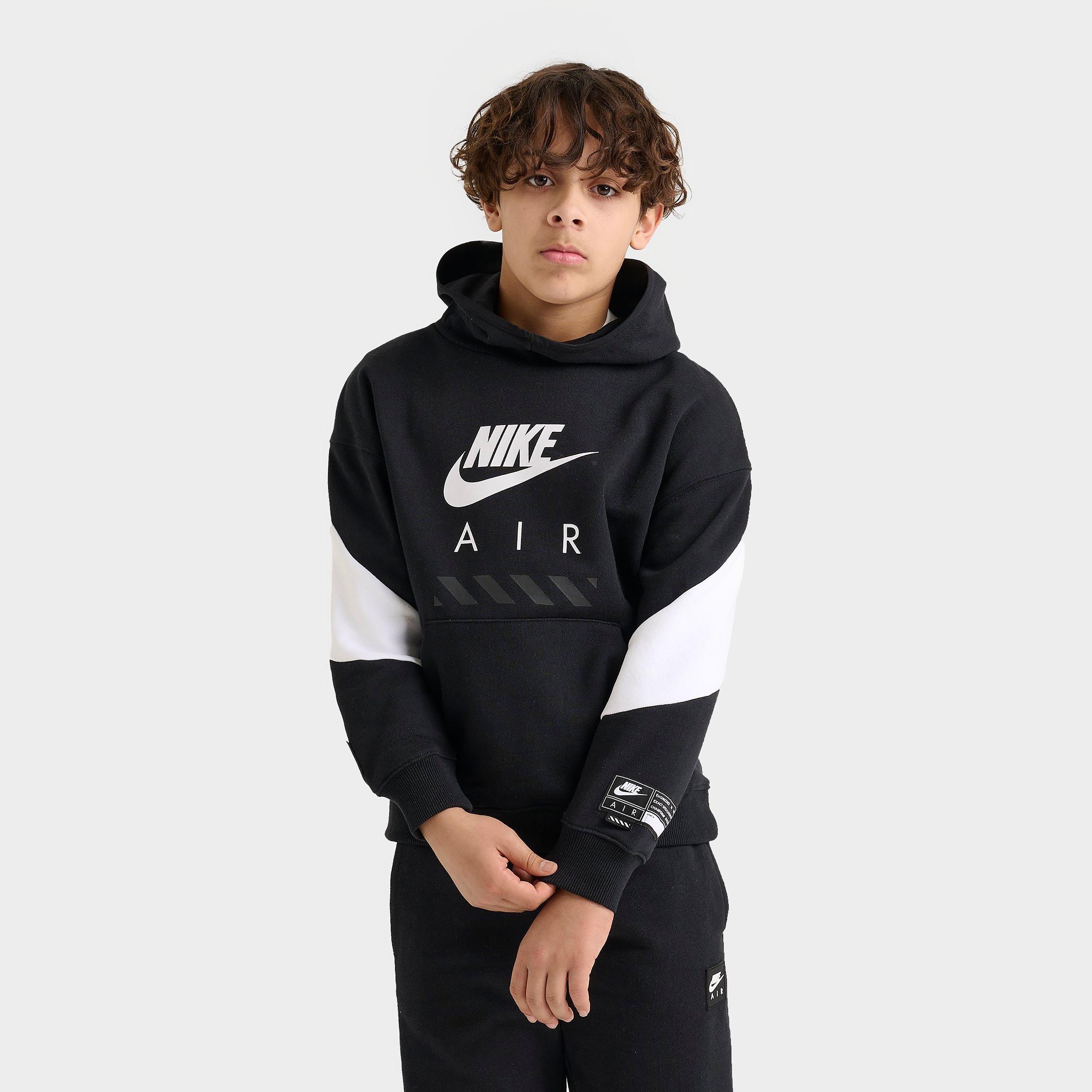 Nike Big Kids Air Fleece Pullover Hoodie in Black Size: Small