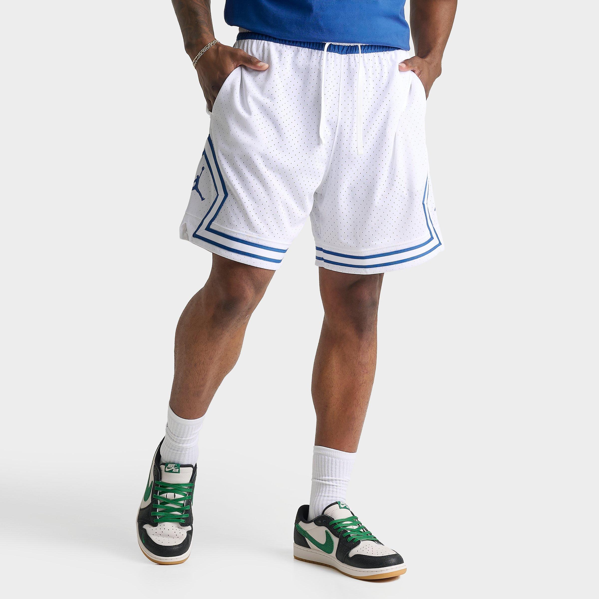 Jordan Men's Sport Dri-FIT Mesh Diamond Shorts in White/True Blue/True Blue Size: 3XL