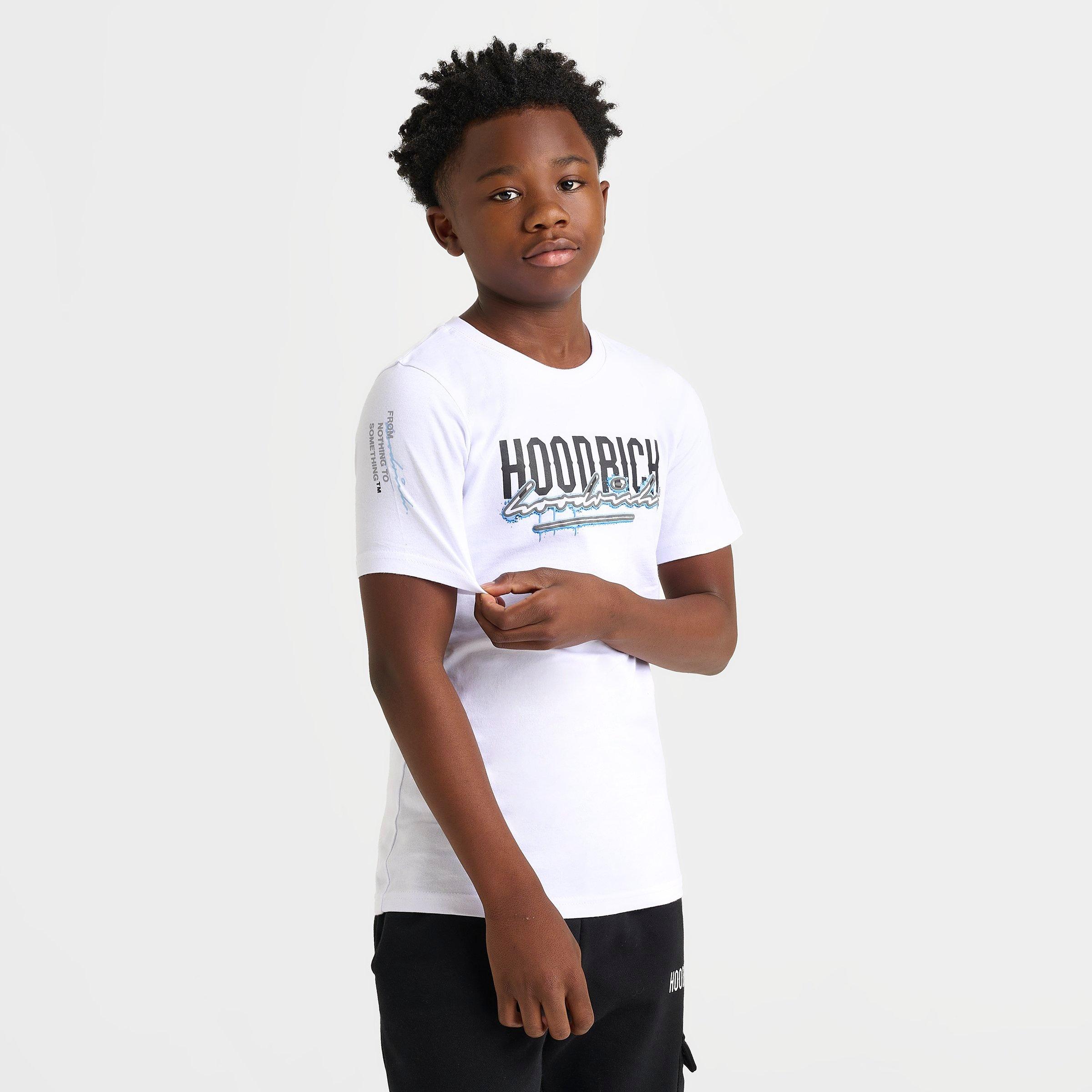 Hoodrich Kids' Splatter T-Shirt in White/White Size Small Canvas