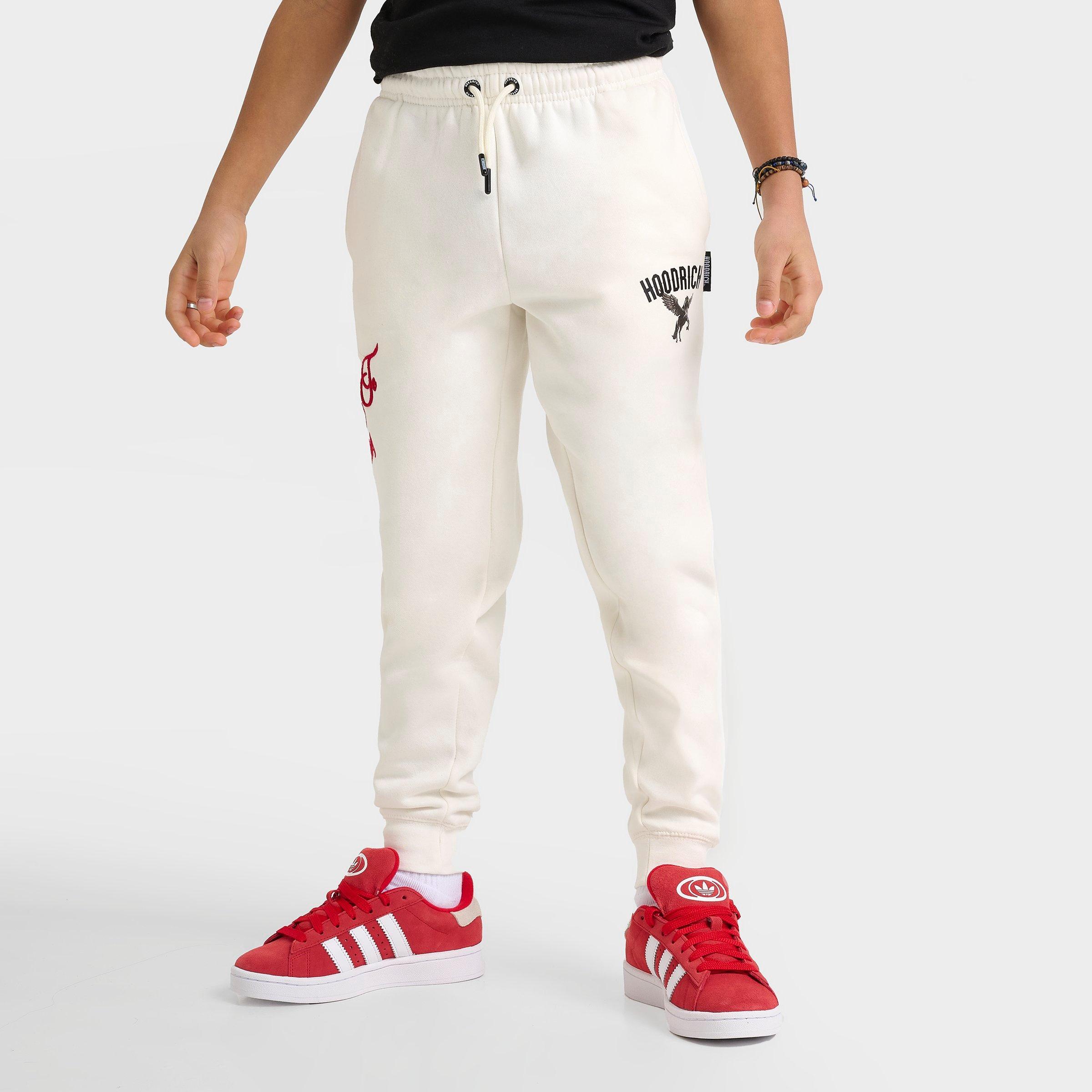 Hoodrich Kids' Pegasus Jogger Pants in Off-White/Off White Size Small Fleece