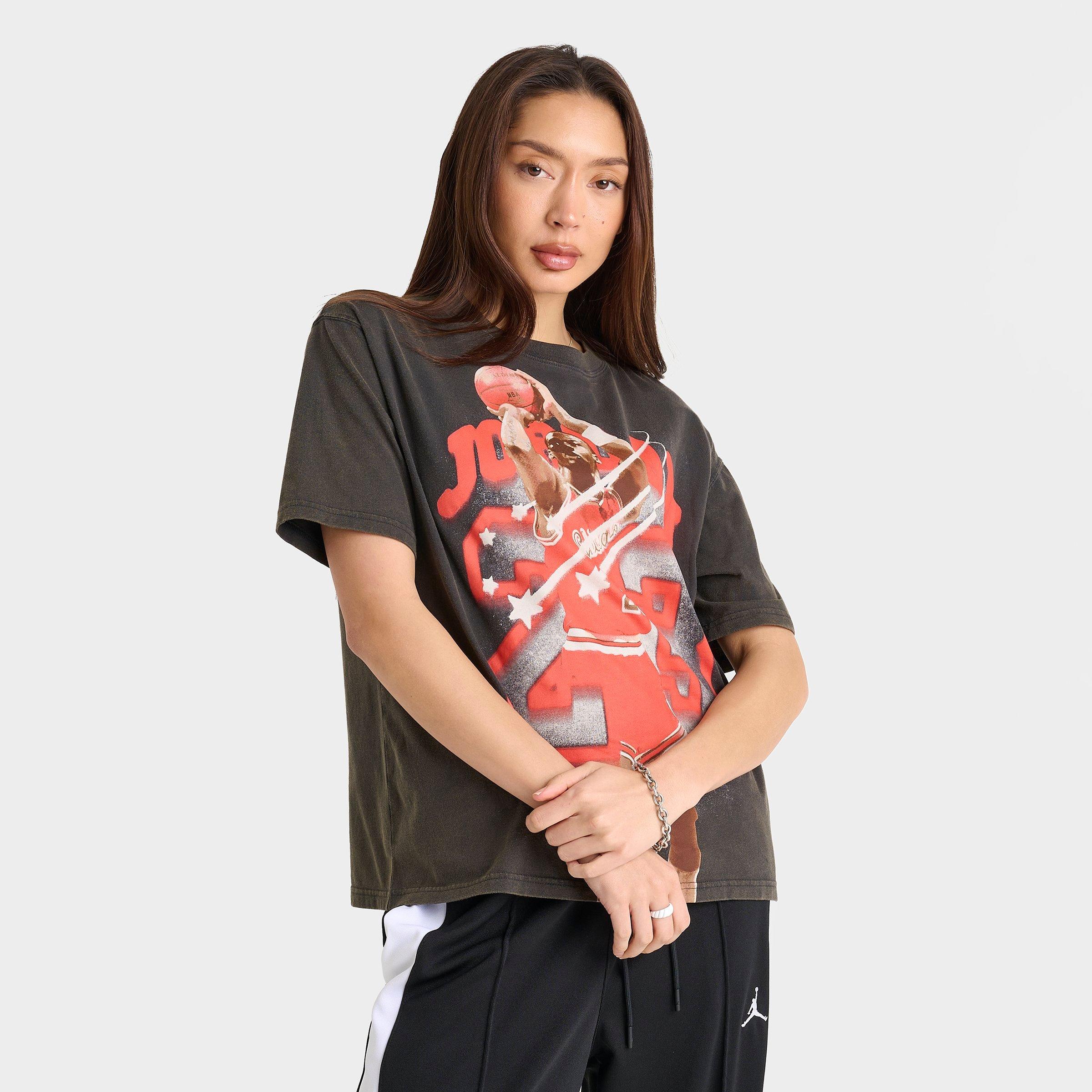 Jordan Women's 40th Anniversary Graphic T-Shirt in Grey/Off Noir Size XL 100% Cotton