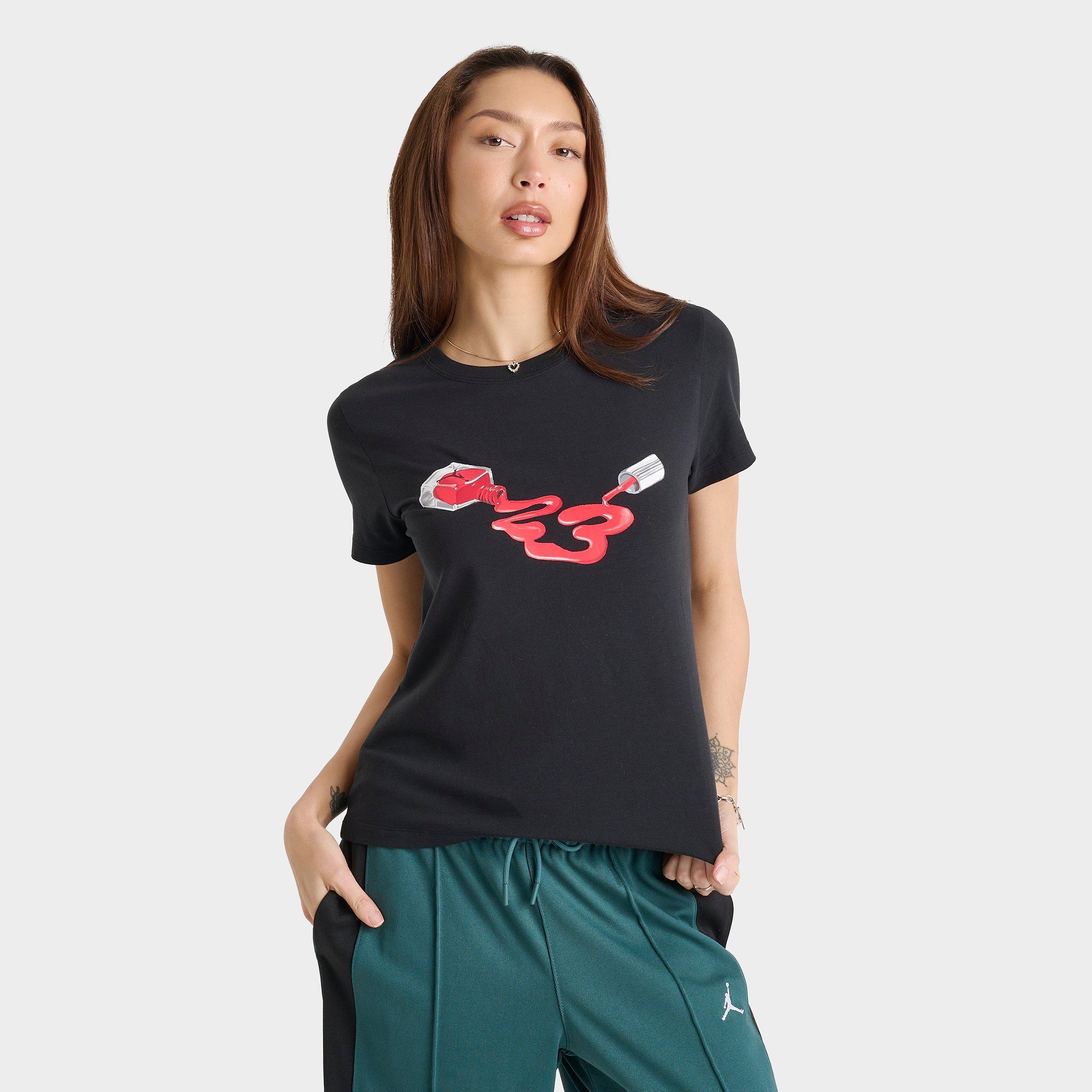 Nike Jordan Women's Nail Polish Slim-fit T-shirt In Black 