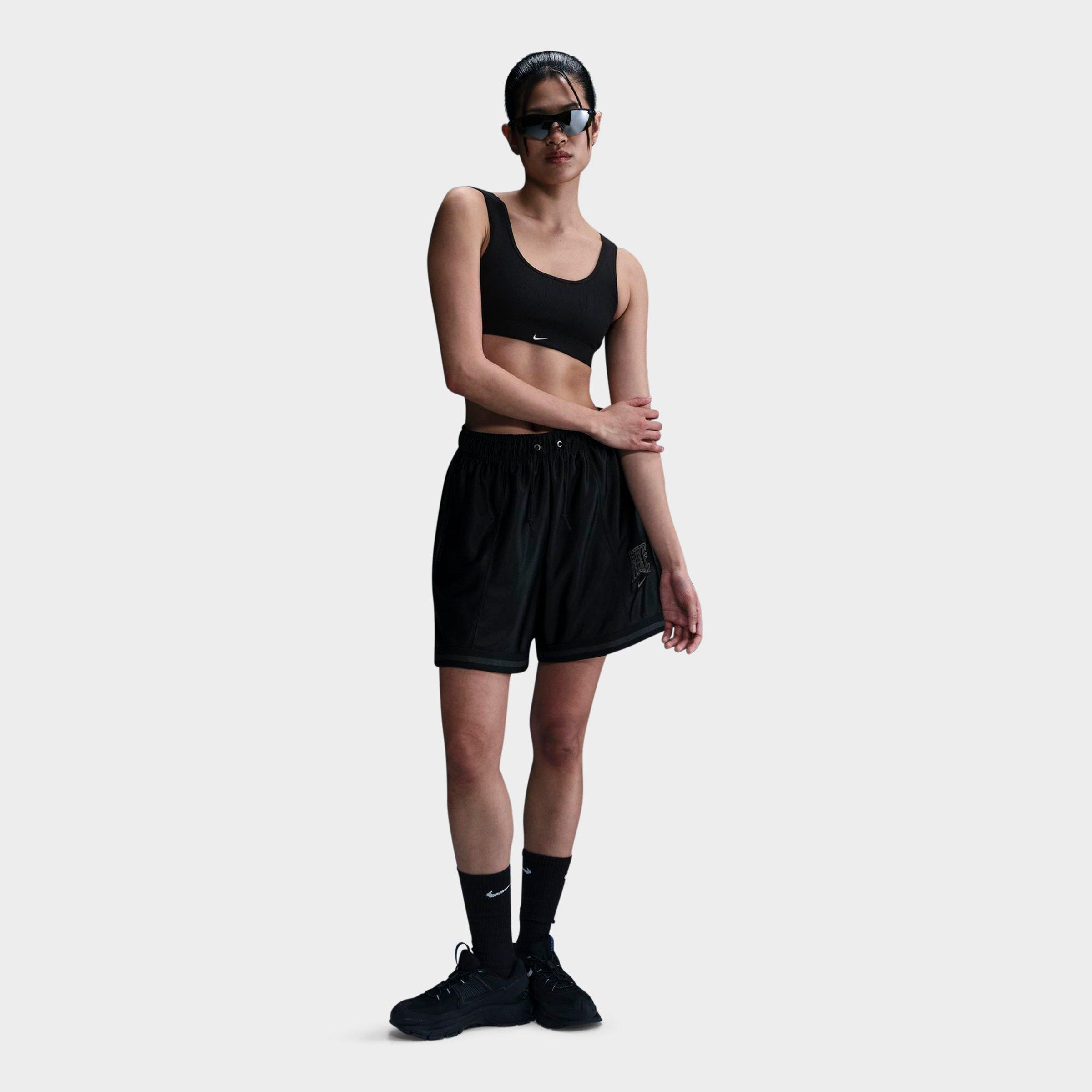 Nike Women's Sportswear Loose Mid-Rise Satin Shorts in Black/Anthracite/Ant Size: XS