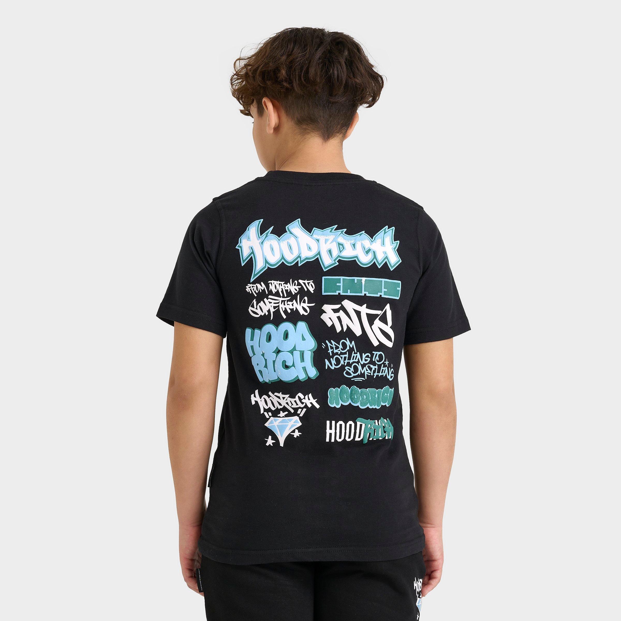 Hoodrich Kids' Graffiti T-Shirt in Black/Black Size Small