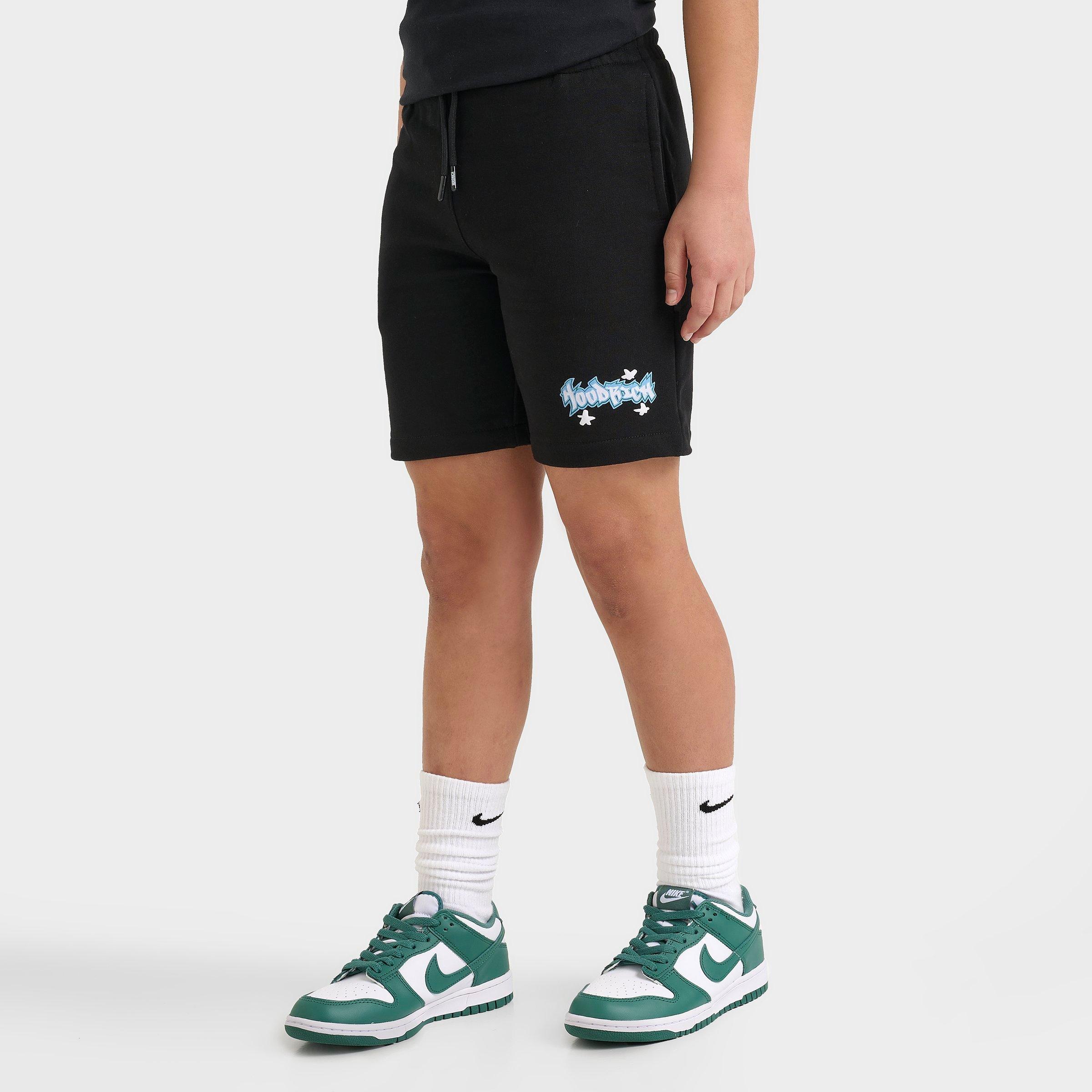 Hoodrich Kids' Graffiti Shorts in Black/Black Size Small Fleece